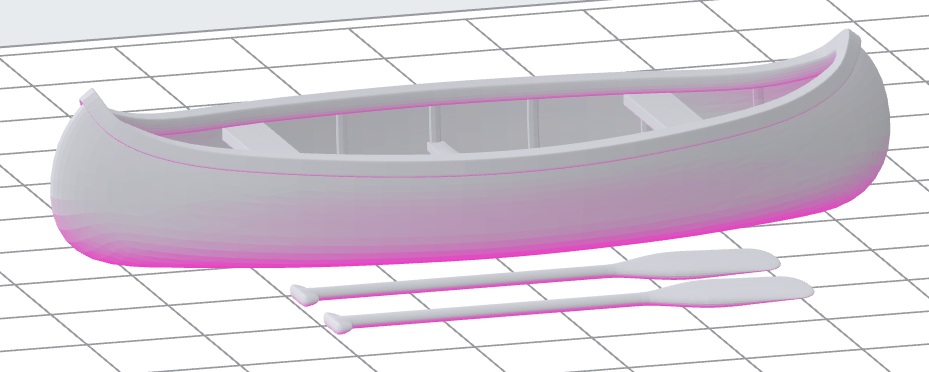 Canoe with Paddles 3D Model – Instant Download