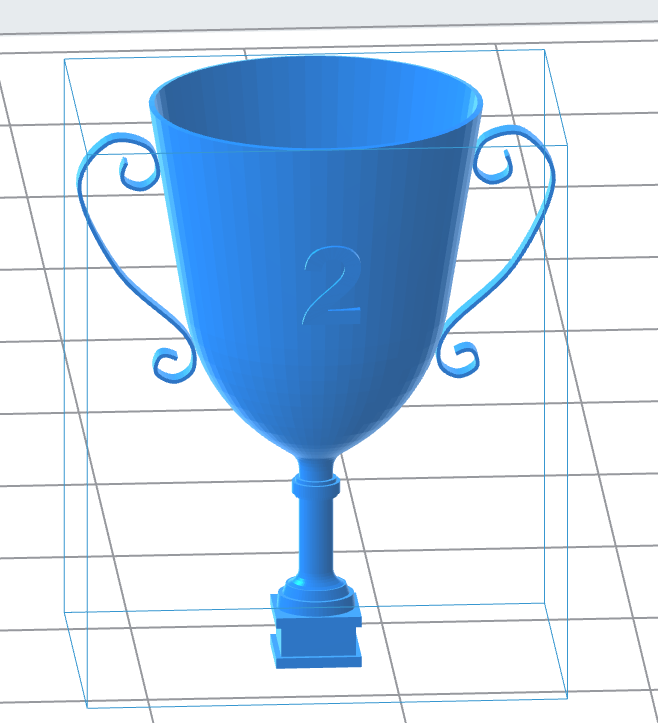 2nd Place Trophy Cup 3D Model (.OBJ)
