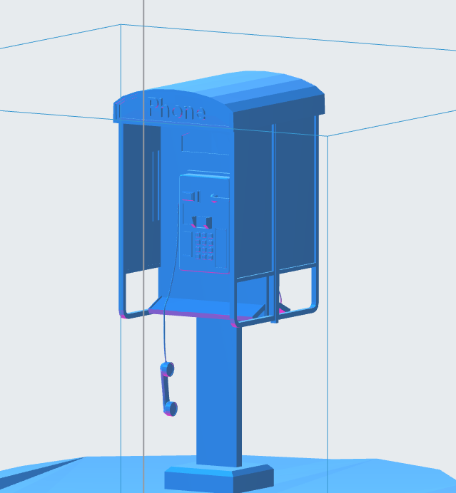 Phone Booth – Downloadable 3D Model (.OBJ & .STL)