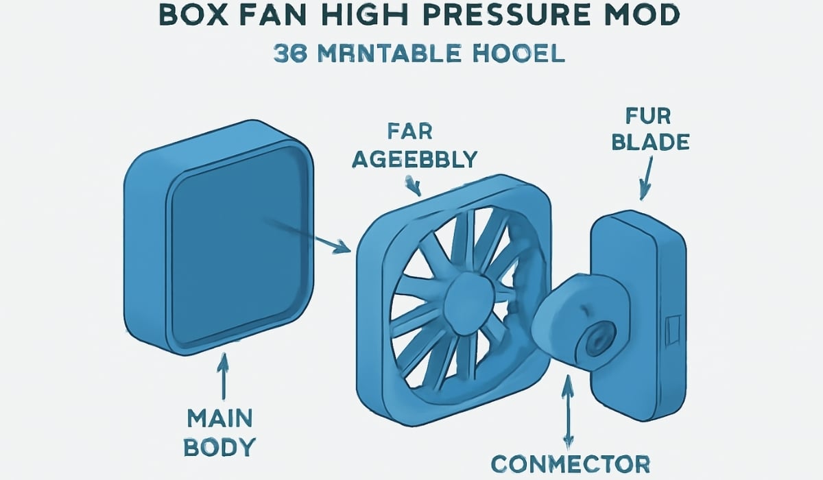 Box Fan High-Pressure Mod – 3D Printable model
