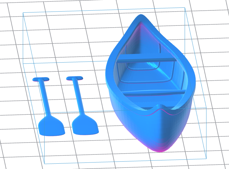 Canoe with Paddles 3D Model – Instant Download