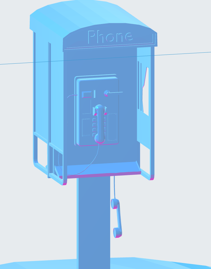 Phone Booth – Downloadable 3D Model (.OBJ & .STL)