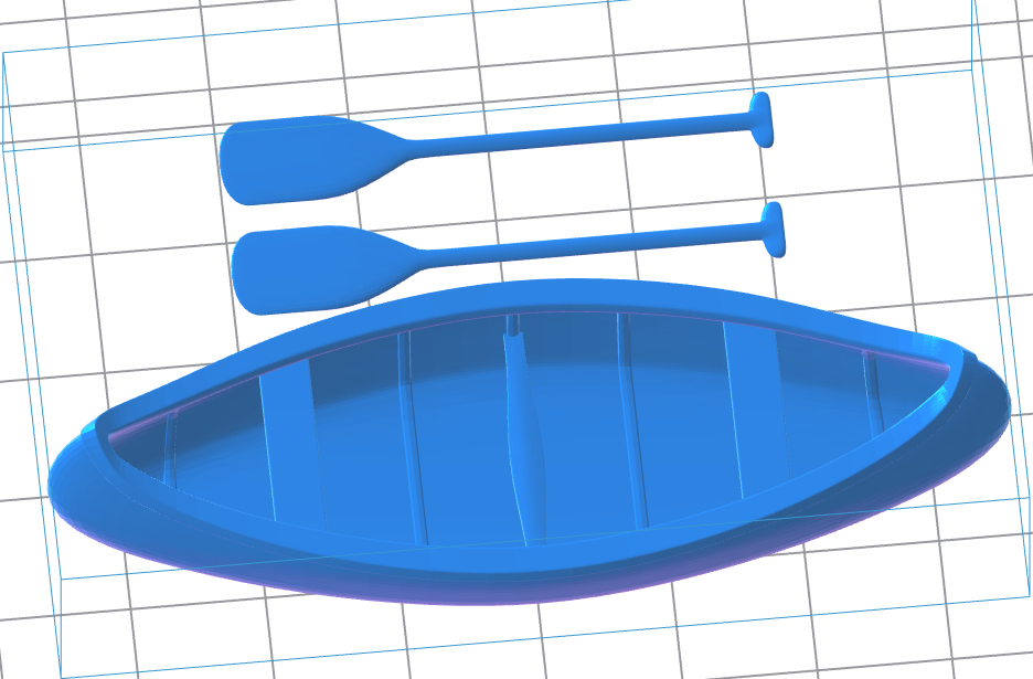 Canoe with Paddles 3D Model – Instant Download
