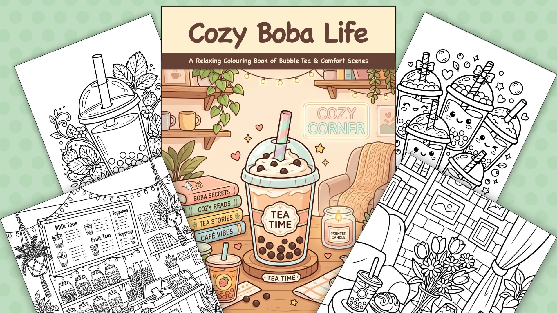 Cozy Boba Life Colouring Book – Digital Download