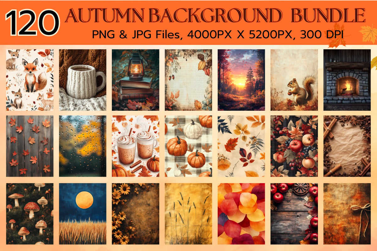 Autumn Fall Junk Journal Background Printable