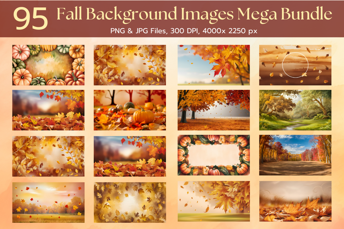 95 Fall Background Images Mega Bundle