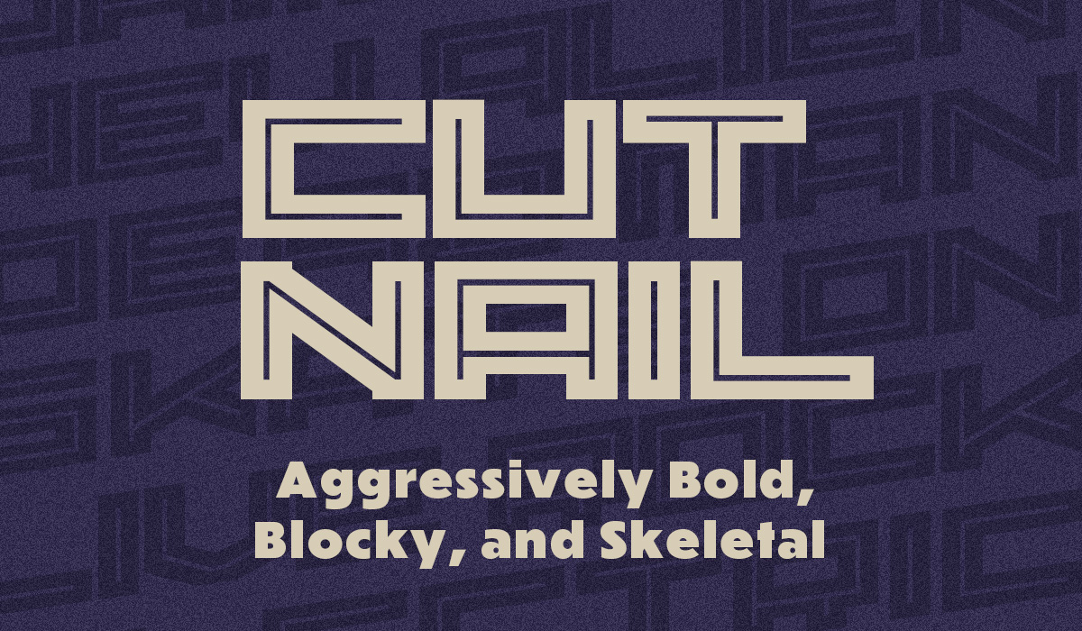 Cut Nail Inline Font