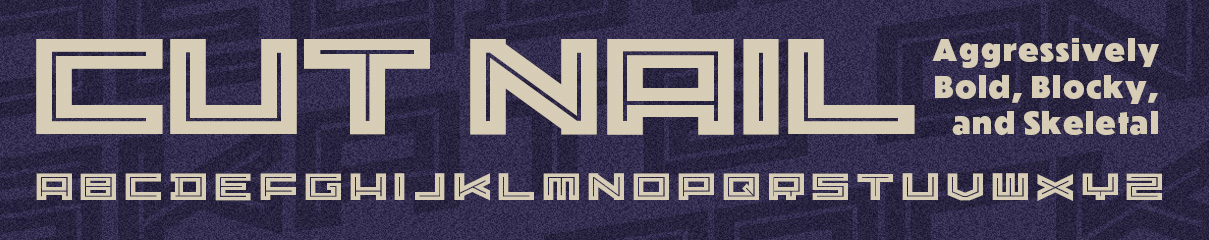 Cut Nail Inline Font
