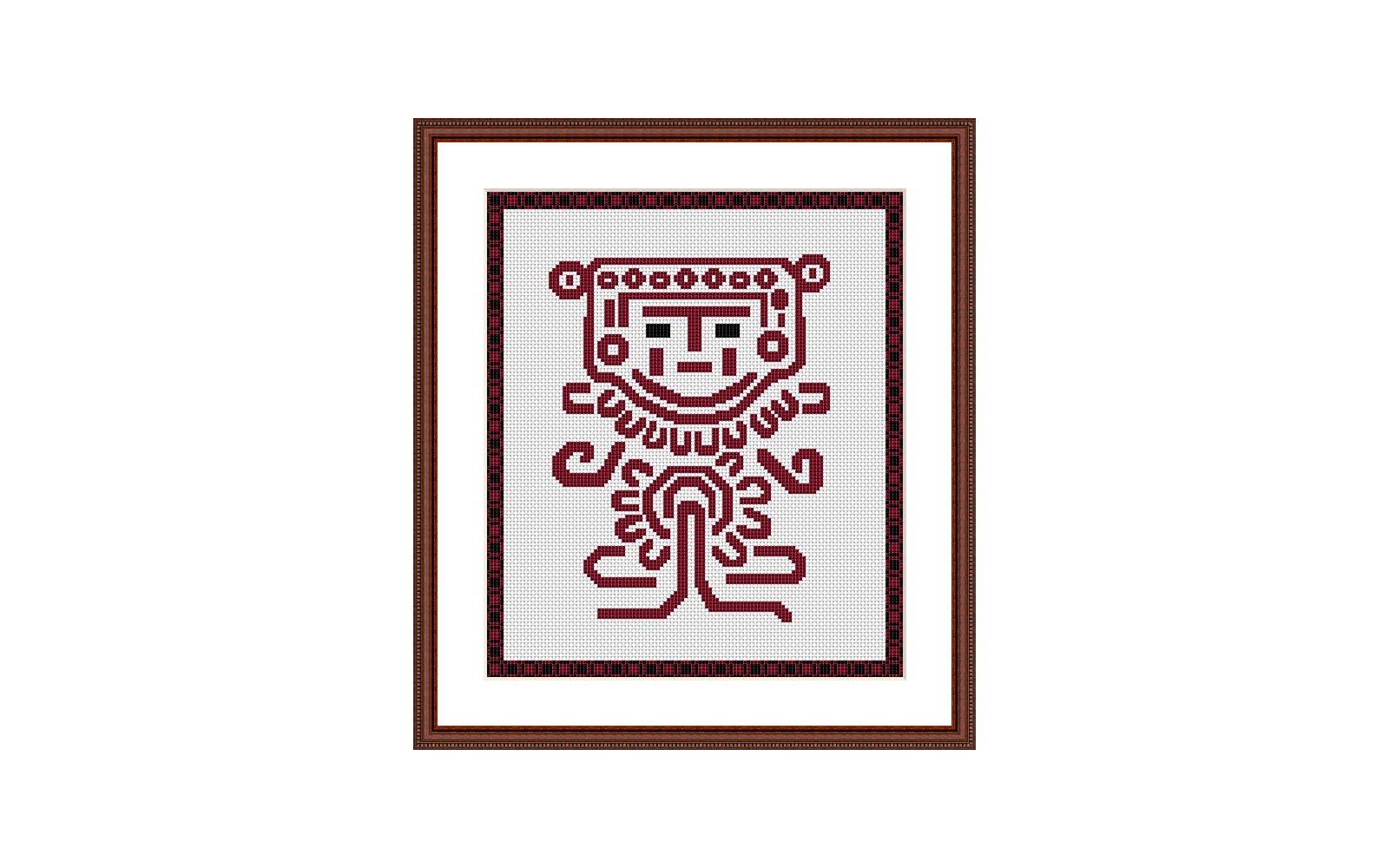 Man. Native American Art Cross Stitch Pattern