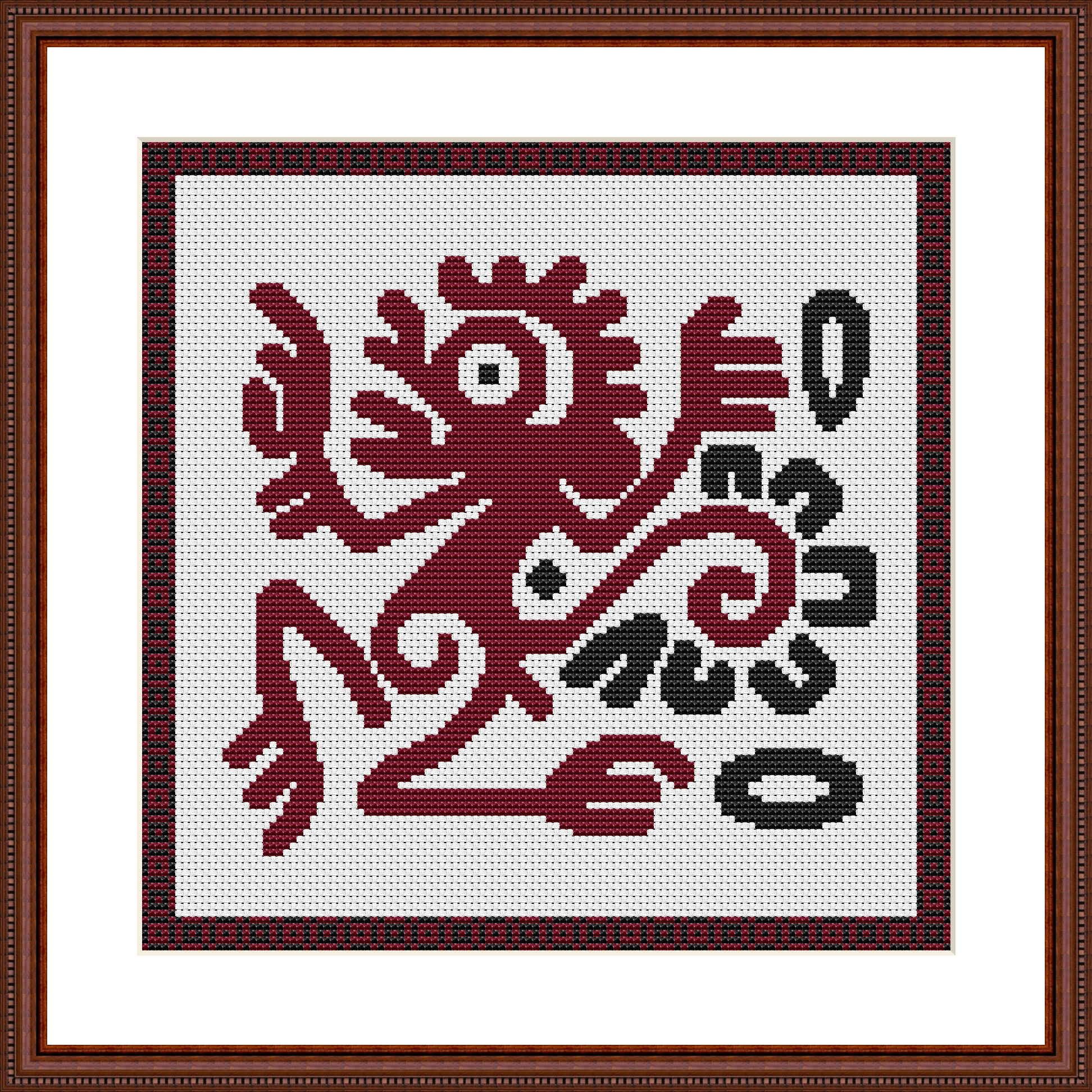 Monkey. Native American Art Cross Stitch Pattern