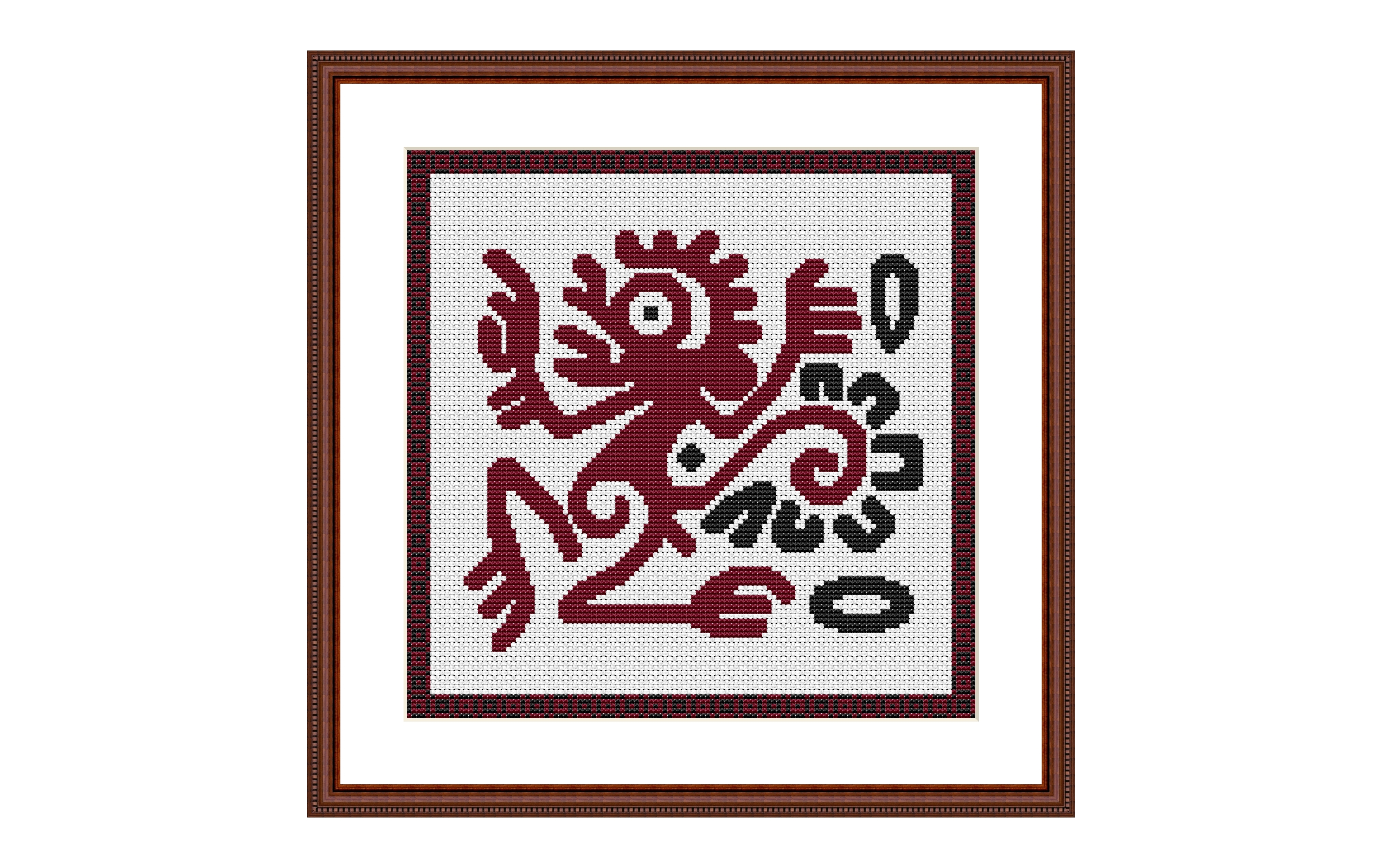 Monkey. Native American Art Cross Stitch Pattern