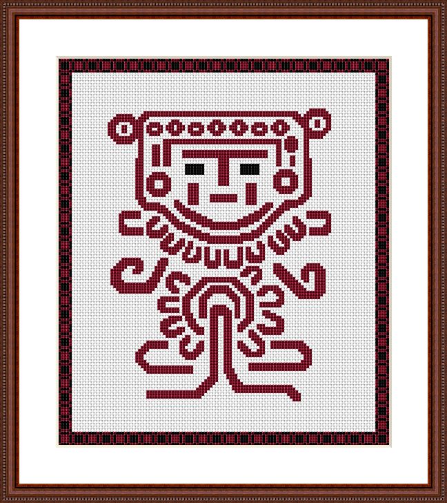 Man. Native American Art Cross Stitch Pattern
