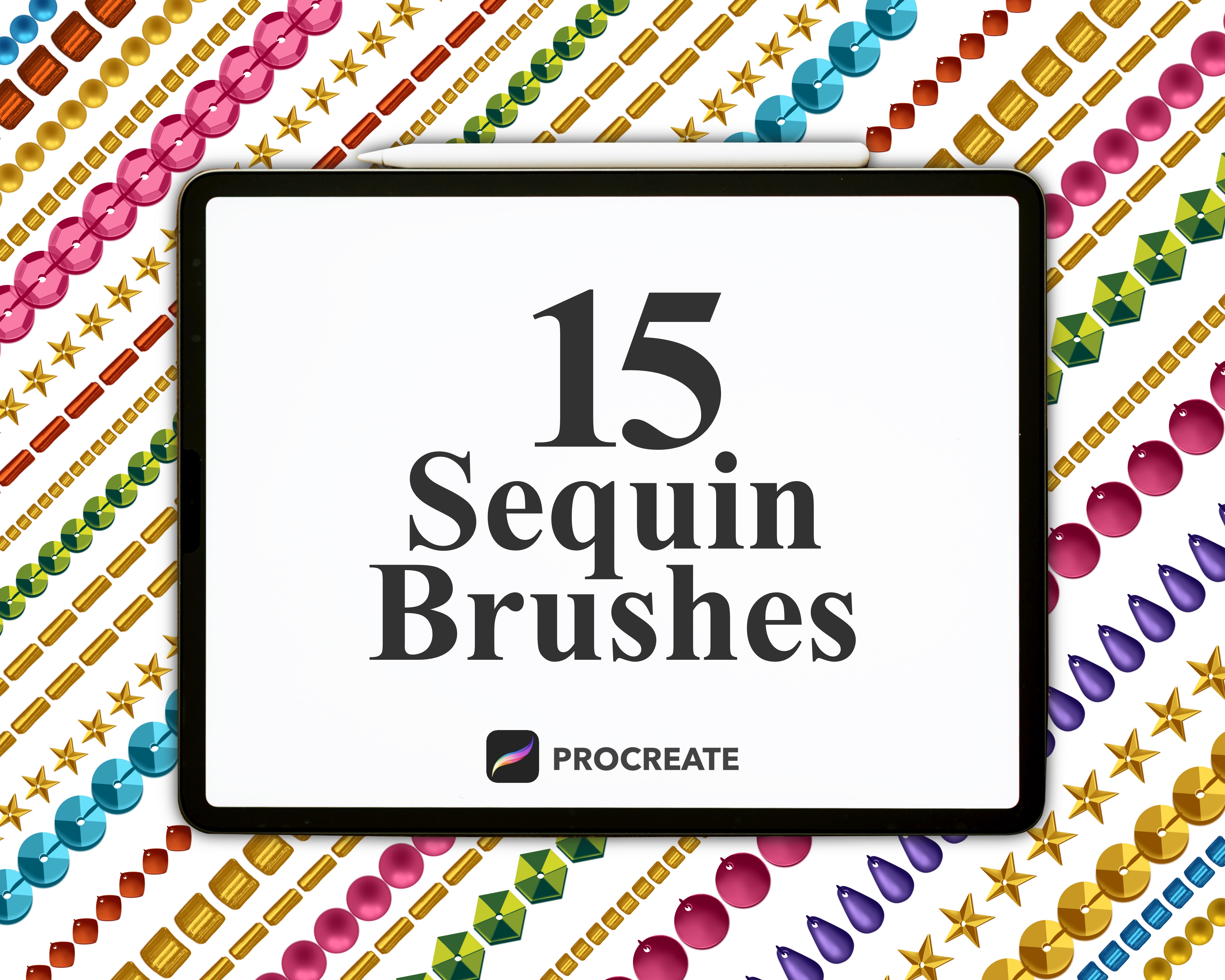 Procreate Embroidery & Sequin Dual Colour Brushes