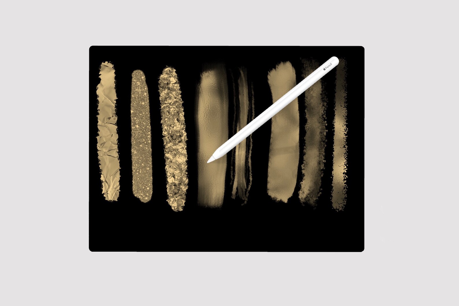 Procreate foil brushes with colour palette