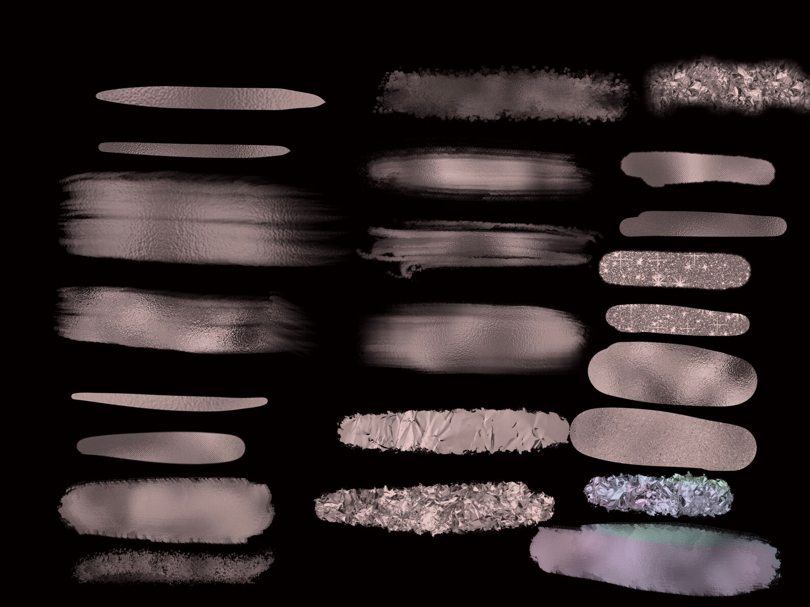 Procreate foil brushes with colour palette