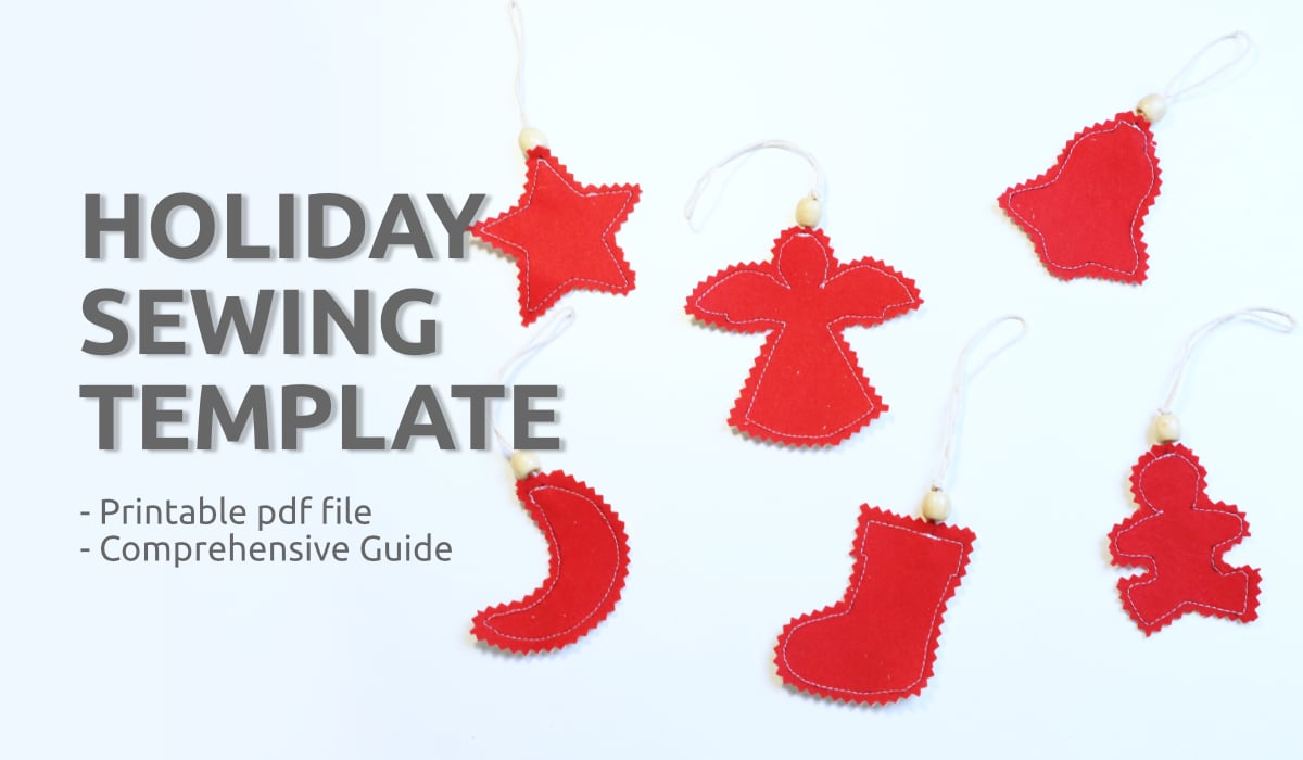 Holiday Sewing Template - DIY Fabric Christmas Ornament.