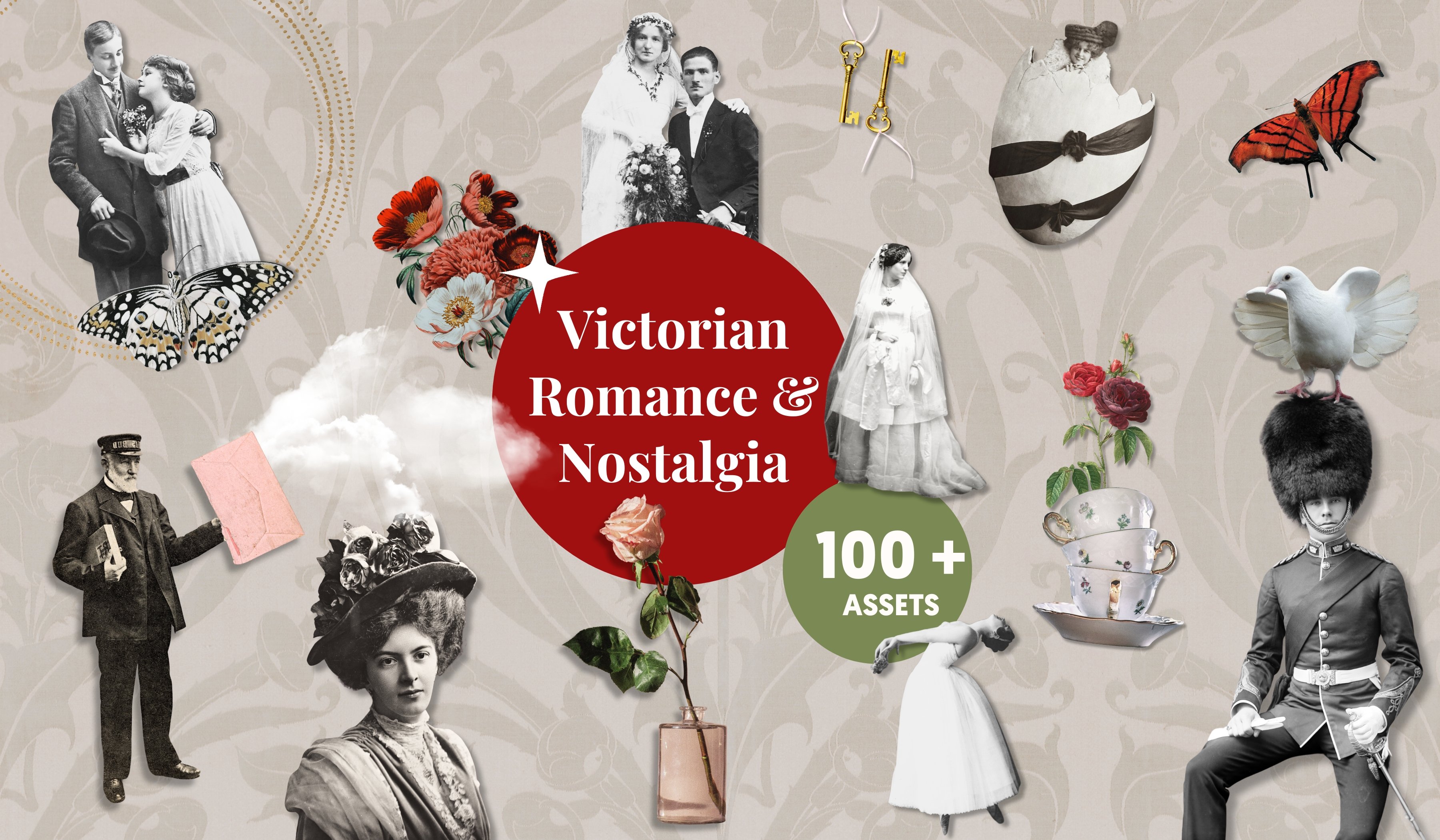  Victorian Romance & Nostalgia Collage Art Maker