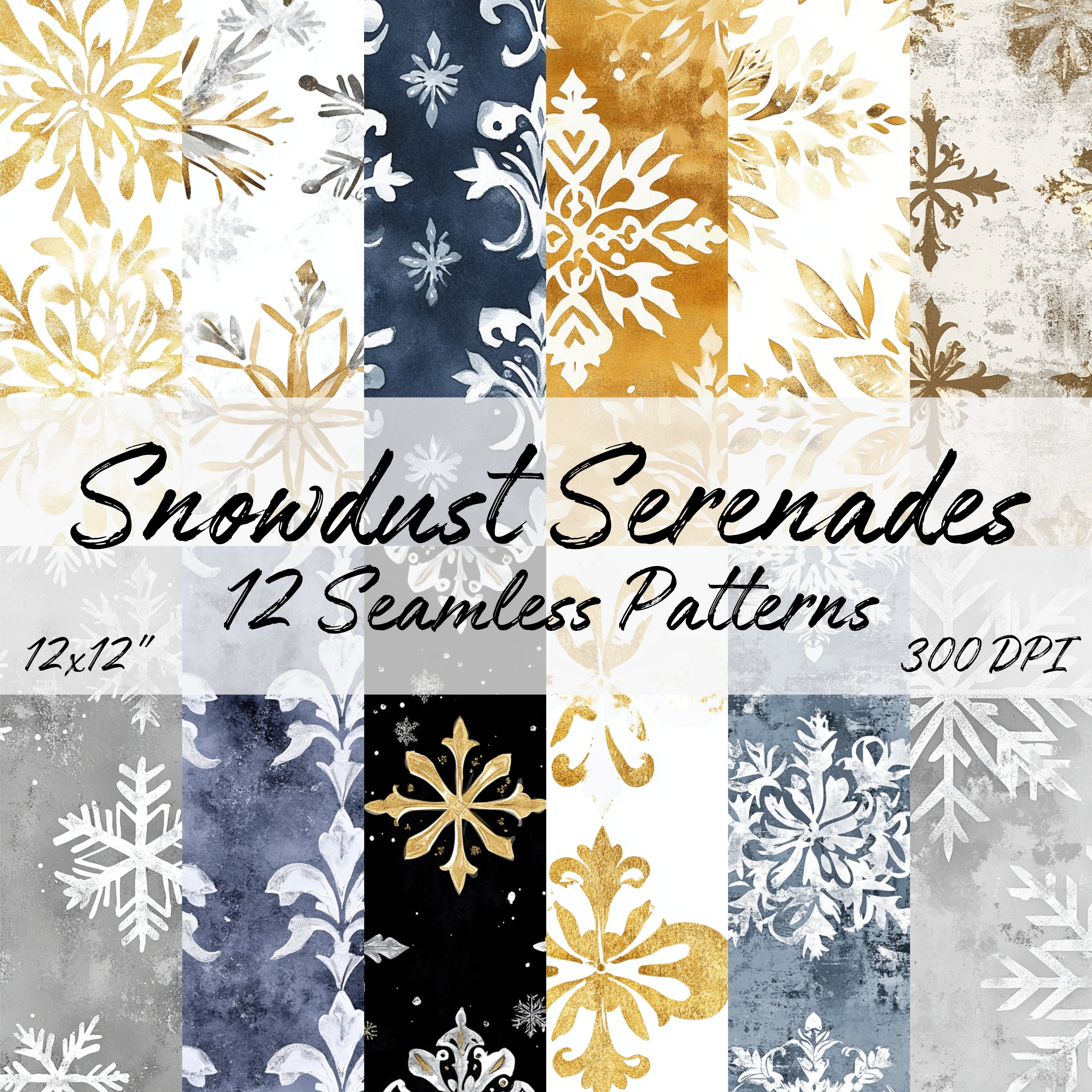 SNOWDUST SERENADES Seamless Digital Papers