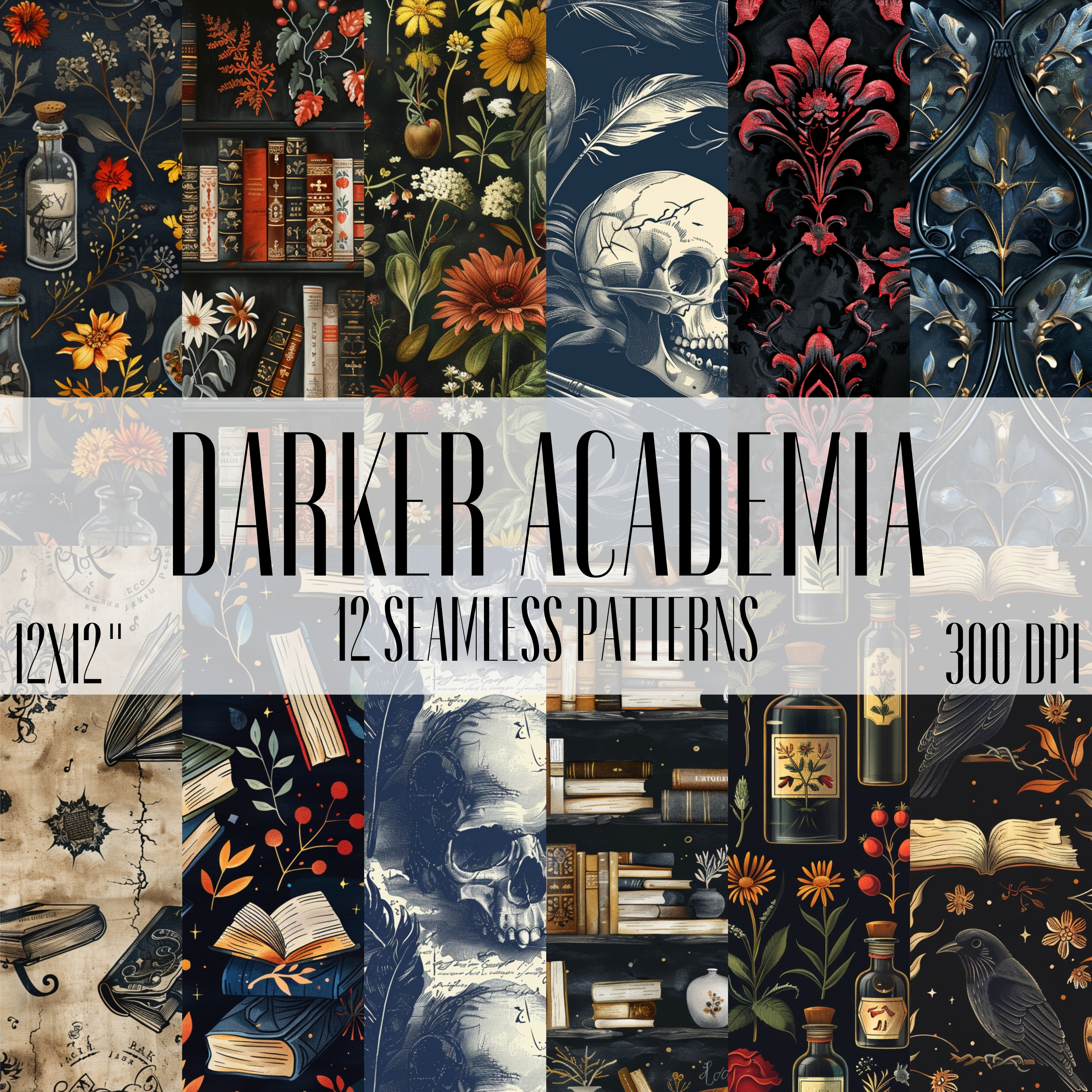 DARKER ACADEMIA Seamless Digital Papers