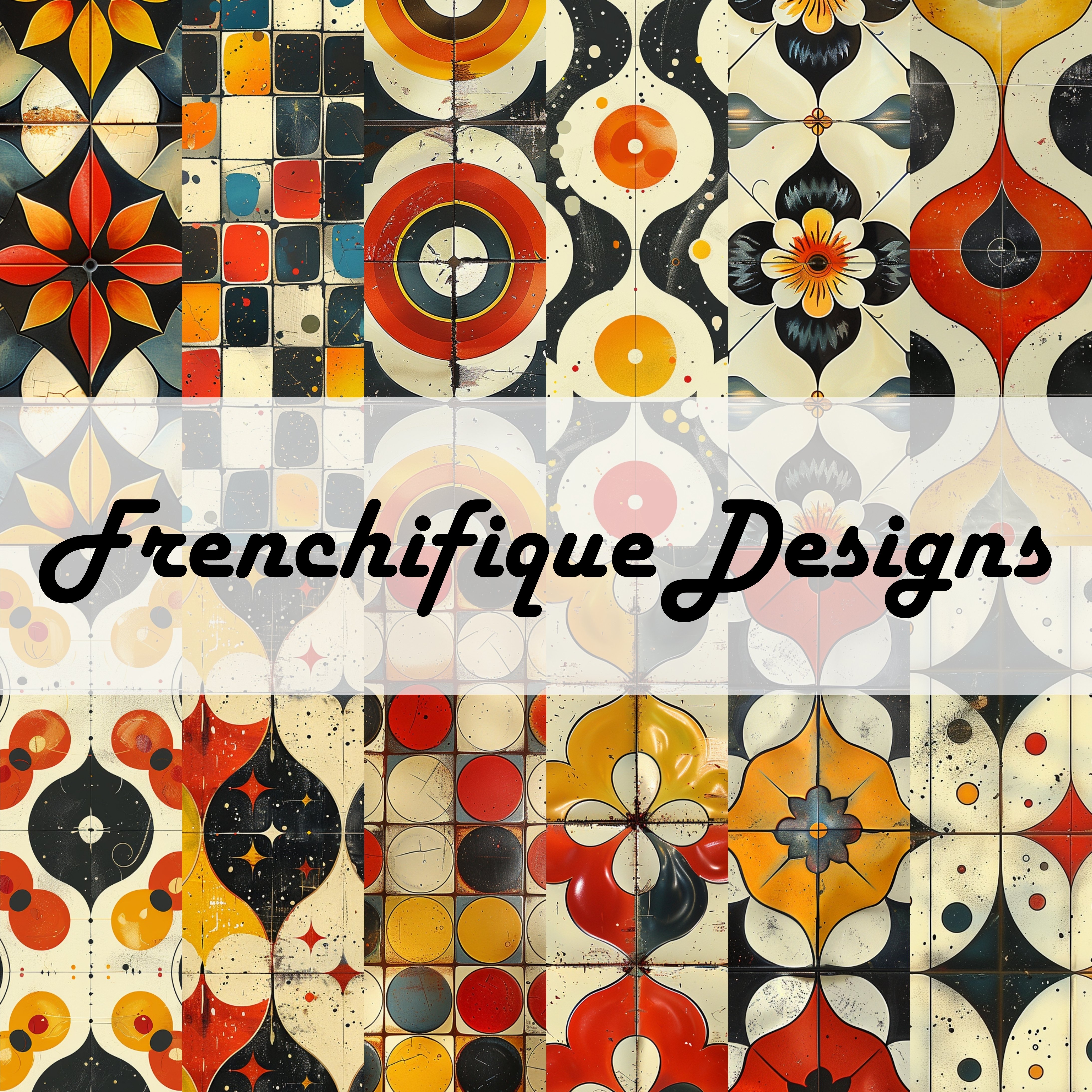 RETRO LINOLEUM Seamless Digital Paper Bundle
