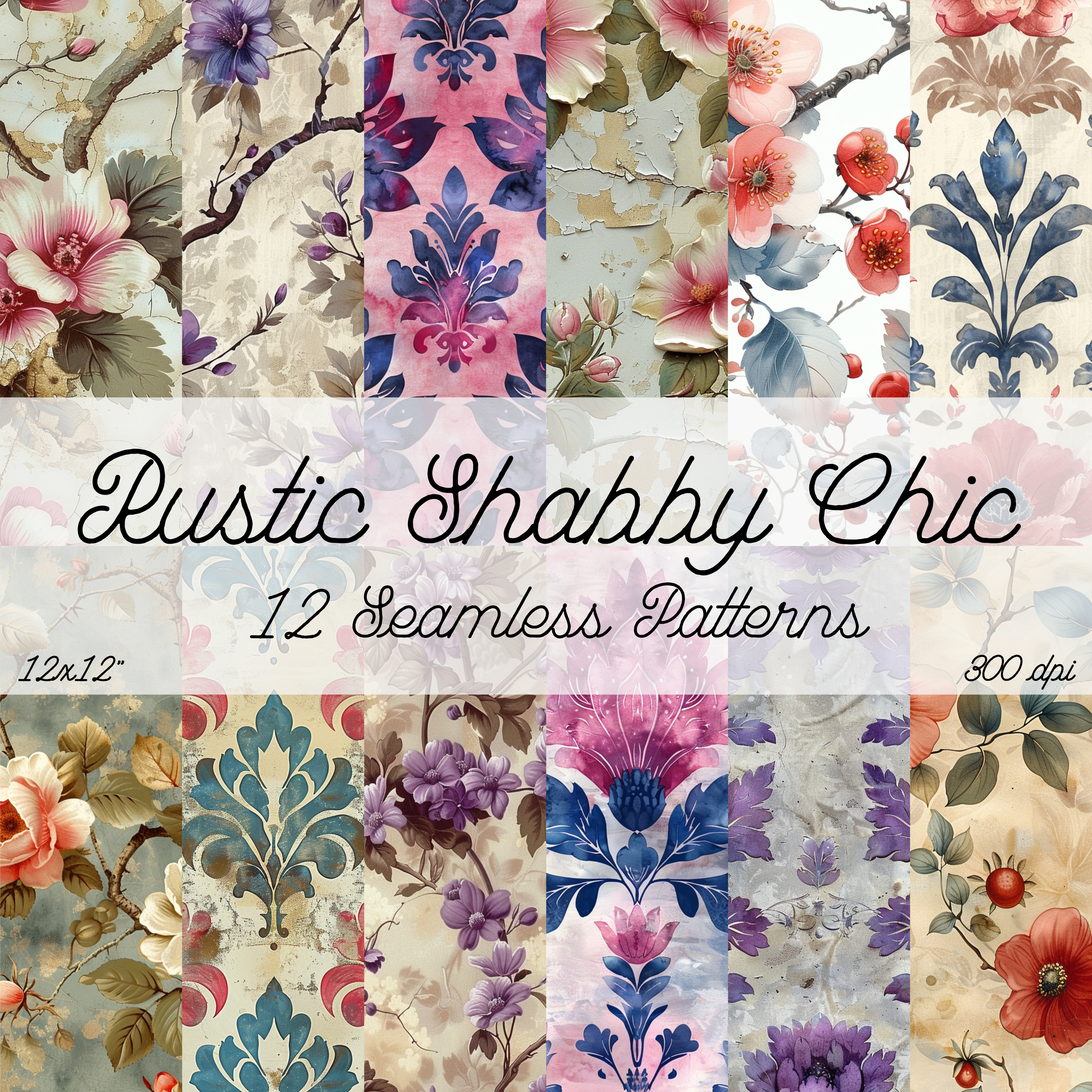 RUSTIC SHABBY CHIC Seamless Digital Papers