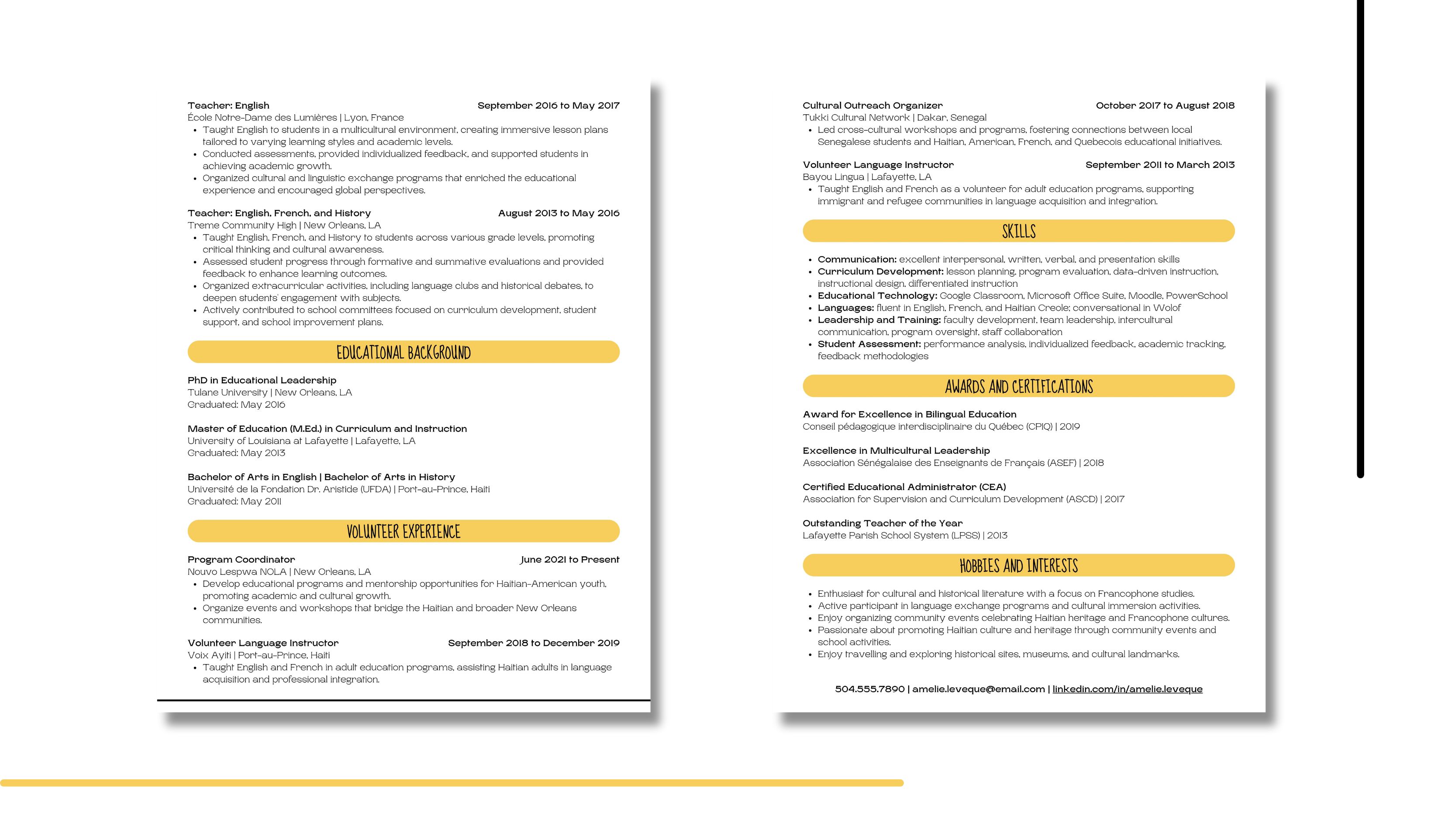 ATS-Friendly Canva Résumé Template Set | AMÉLIE LÉVÊQUE KIT
