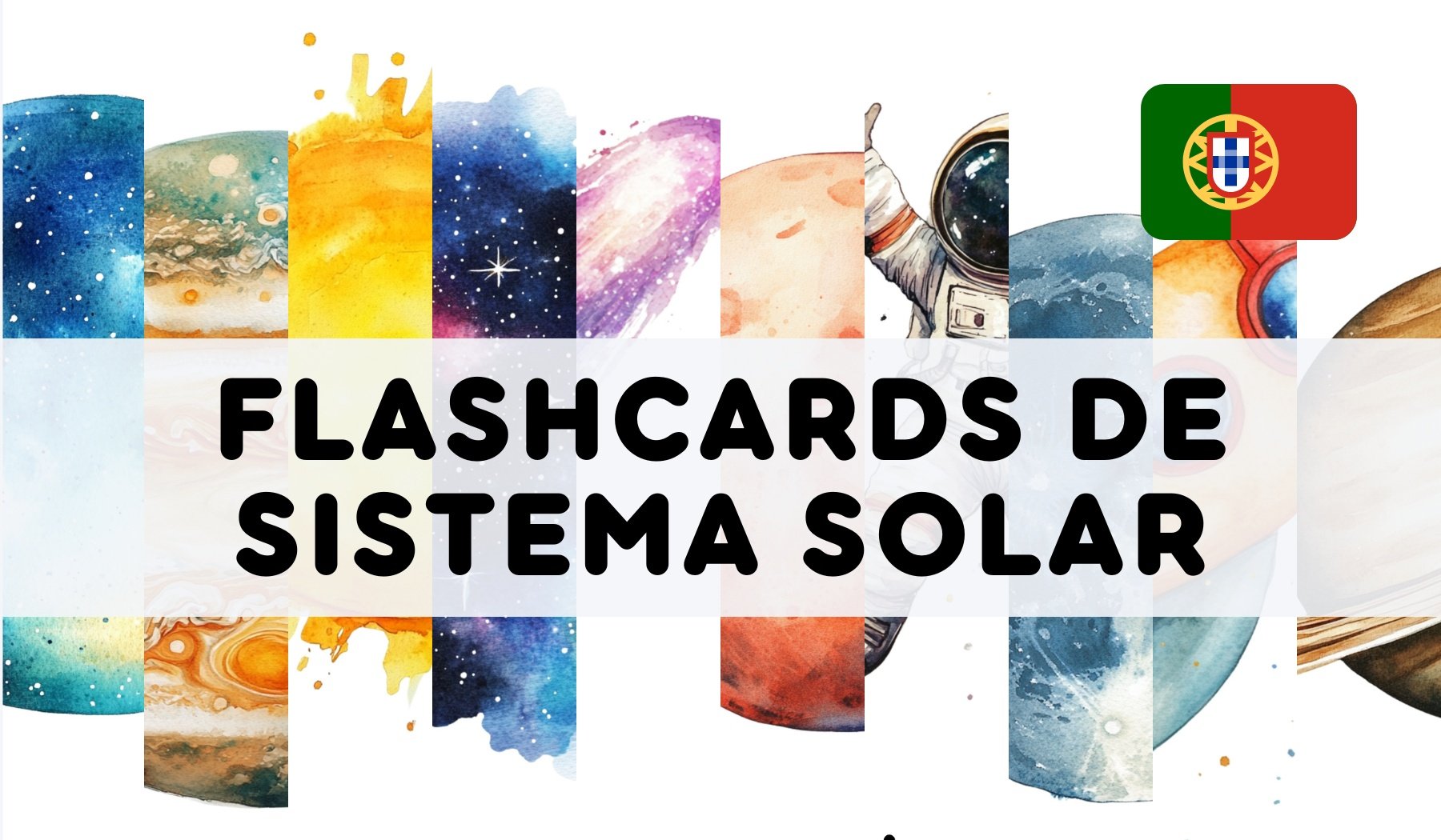 PORTUGUESE SOLAR SYSTEM FLASHCARDS