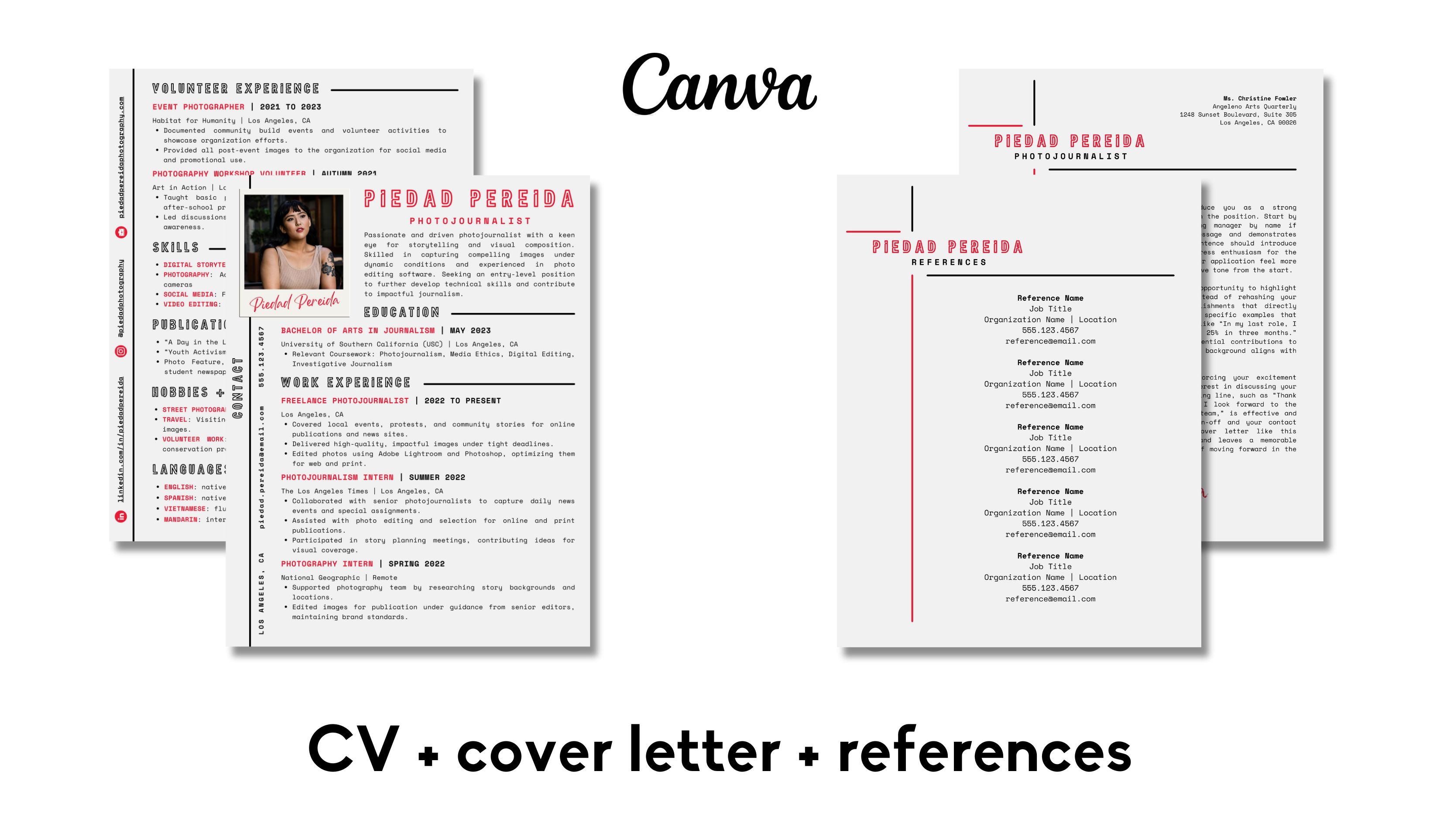 ATS-Friendly Canva Résumé Template Set | PIEDAD PEREIDA KIT