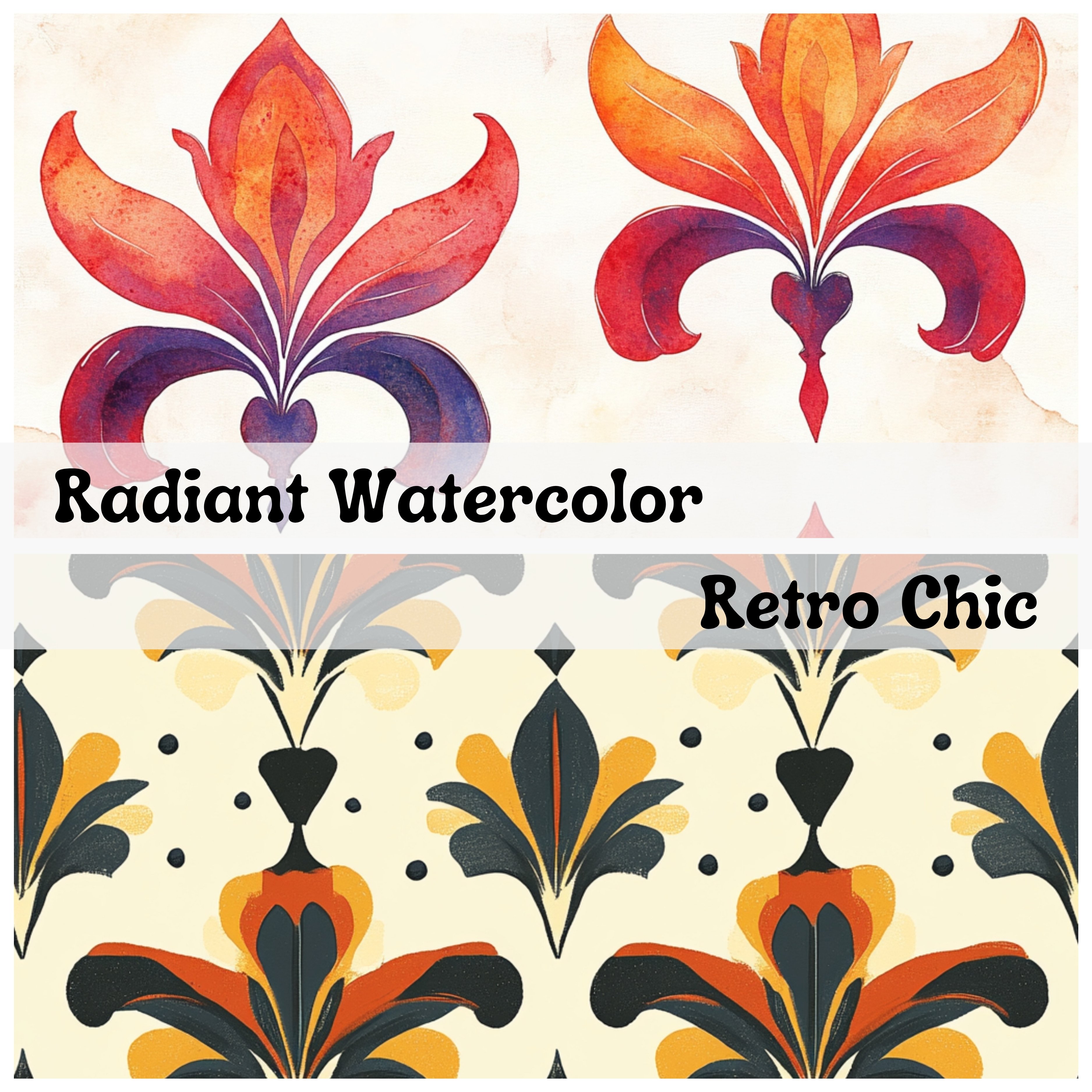 MIDCENTURY MAGIC Seamless Digital Papers
