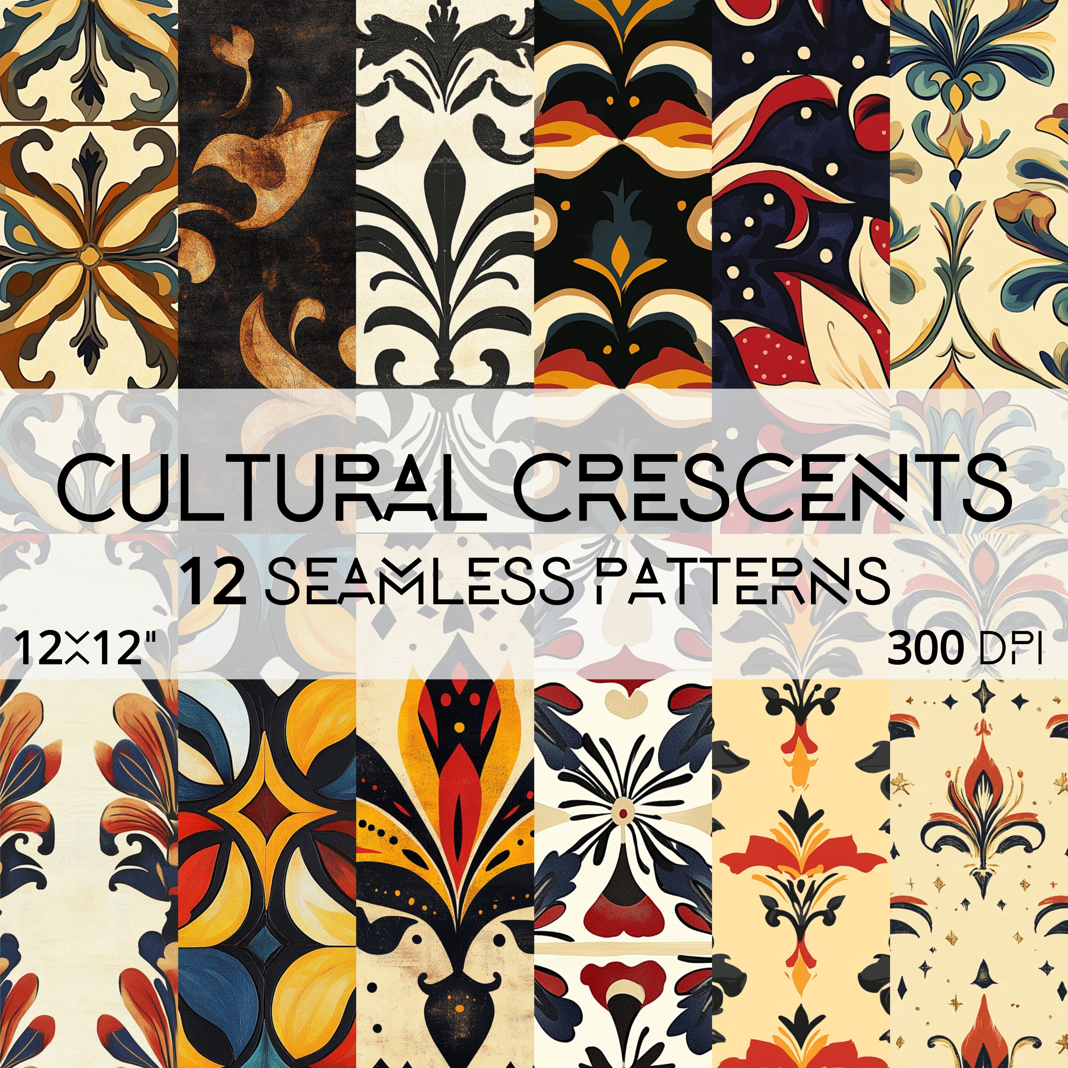 CULTURAL CRESCENTS Seamless Digital Paper Bundle