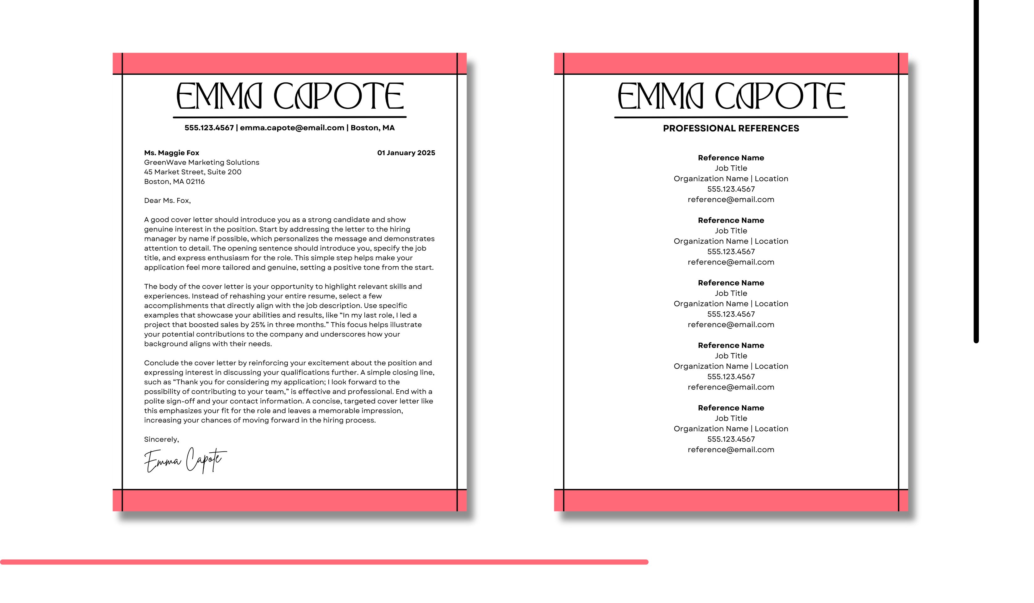 ATS-Friendly Canva Résumé Template | EMMA CAPOTE KIT
