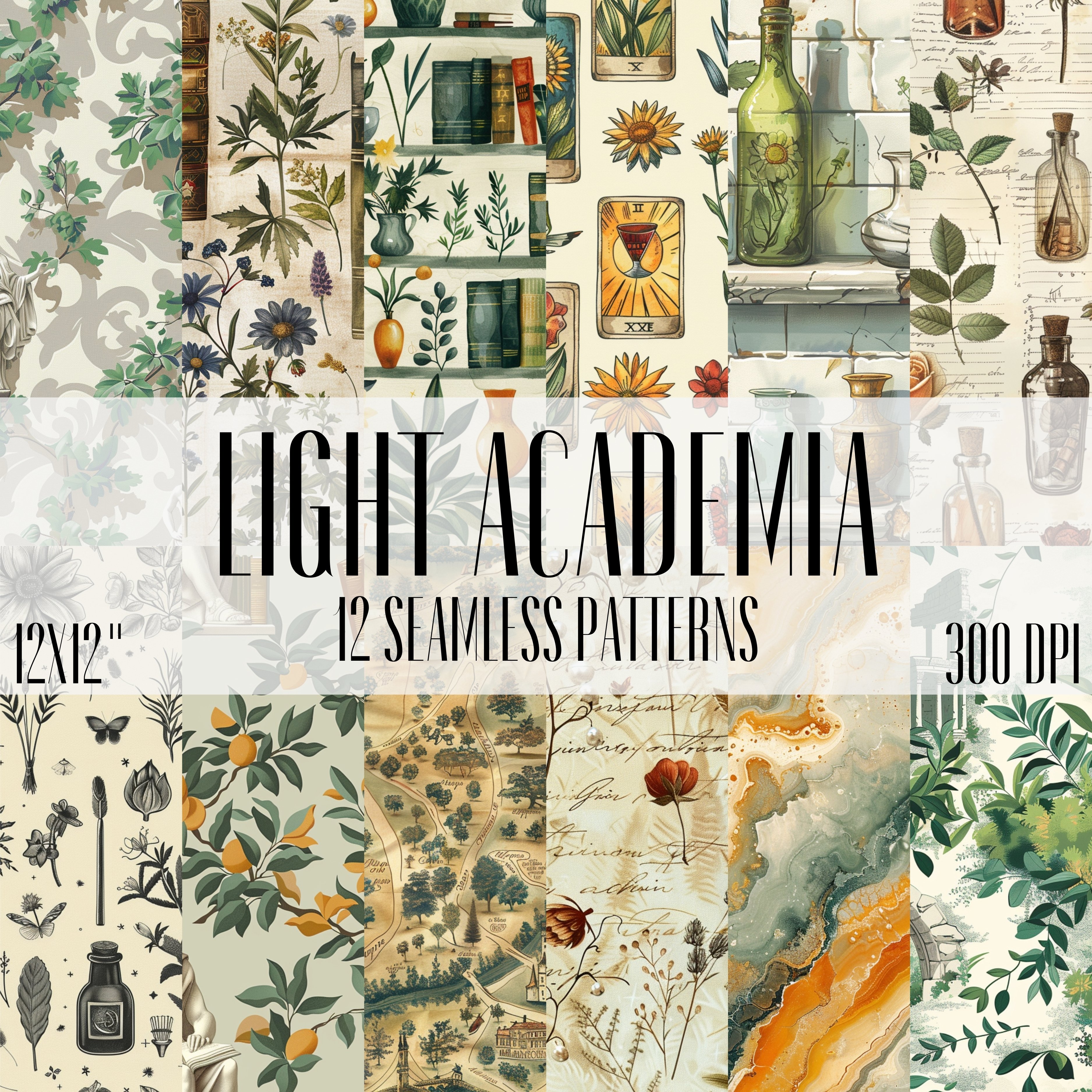 LIGHT ACADEMIA Seamless Digital Papers
