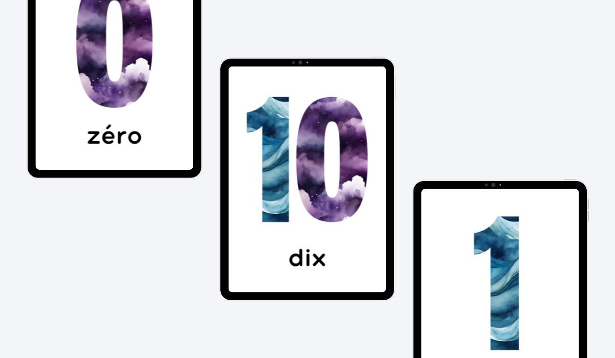 FRENCH 0-10 NUMBER FLASHCARDS
