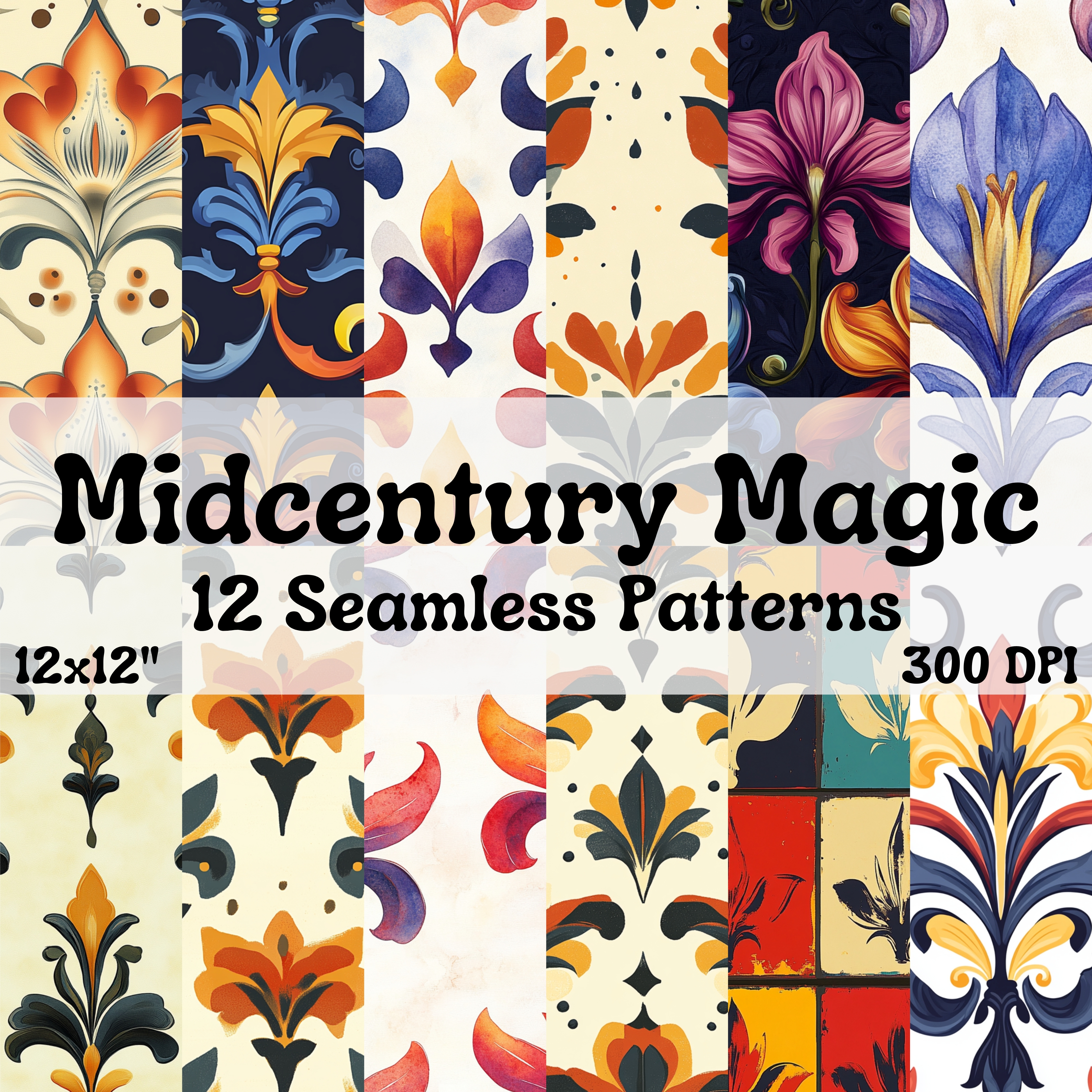 MIDCENTURY MAGIC Seamless Digital Papers