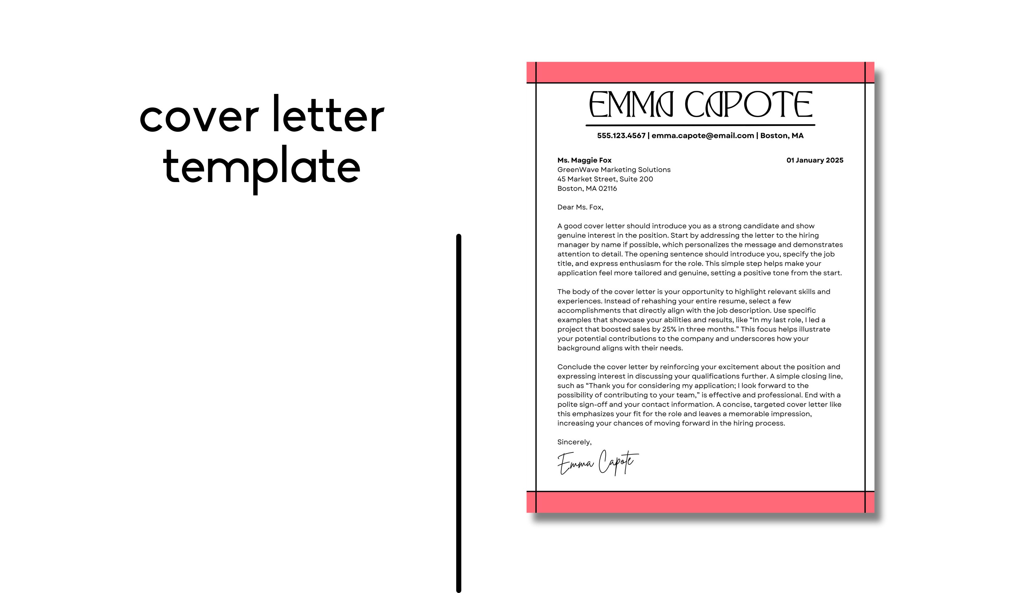 ATS-Friendly Canva Résumé Template | EMMA CAPOTE KIT