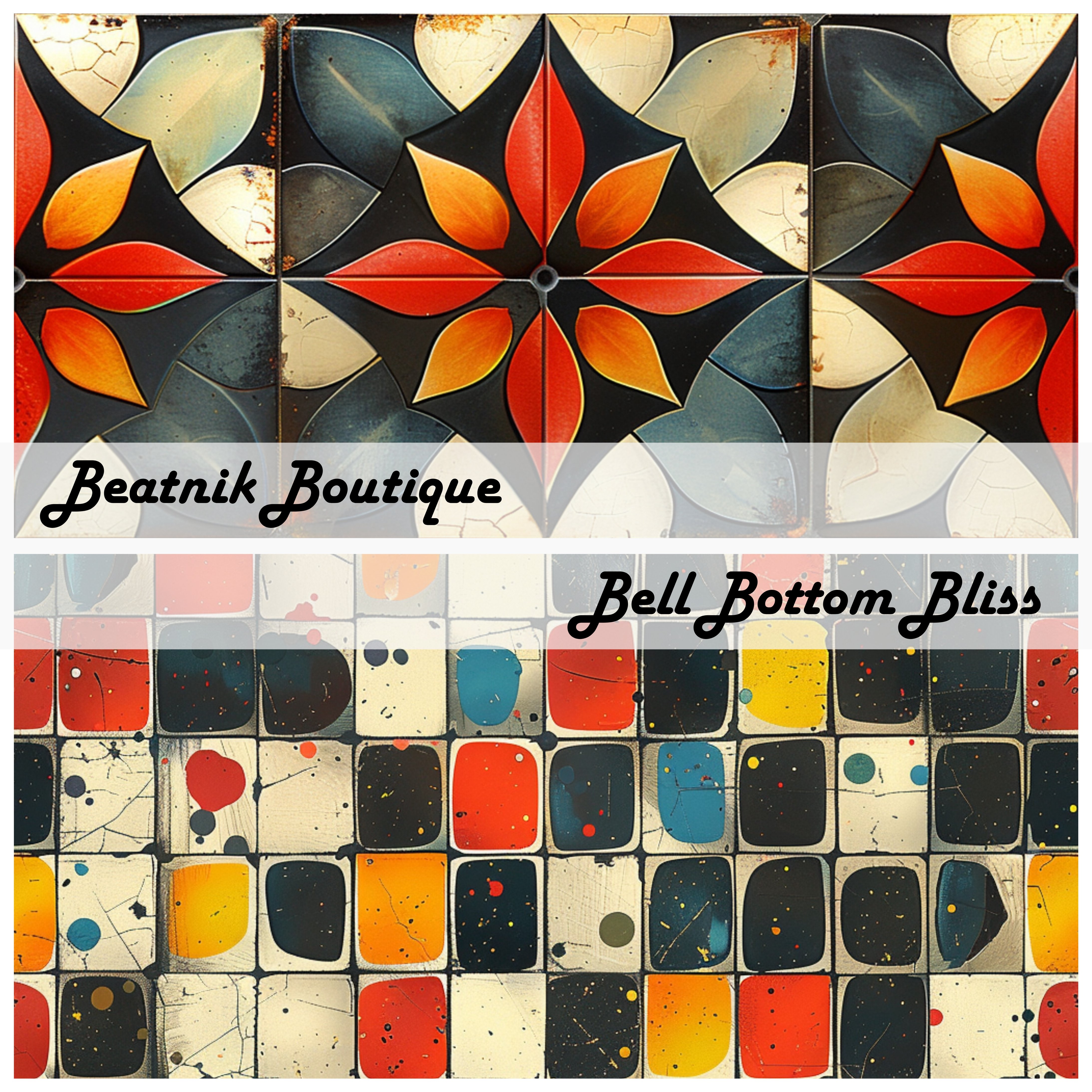 RETRO LINOLEUM Seamless Digital Paper Bundle