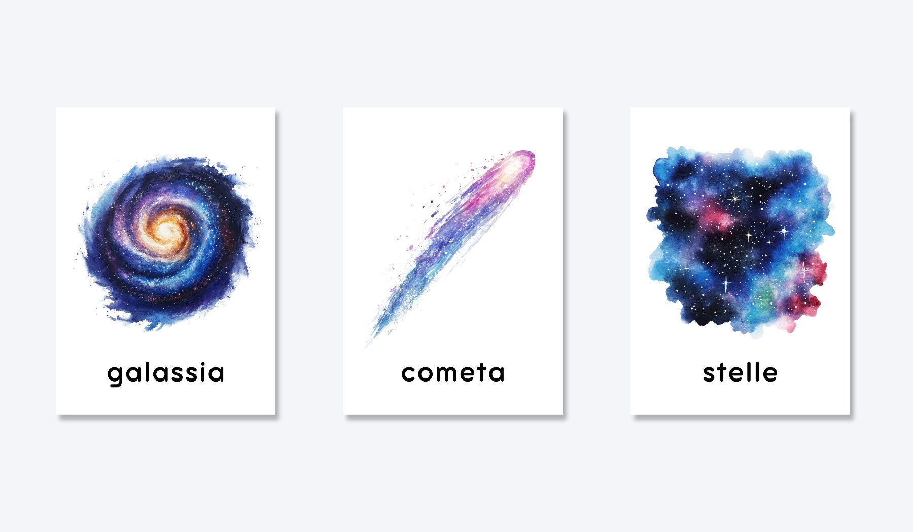 ITALIAN SOLAR SYSTEM FLASHCARDS