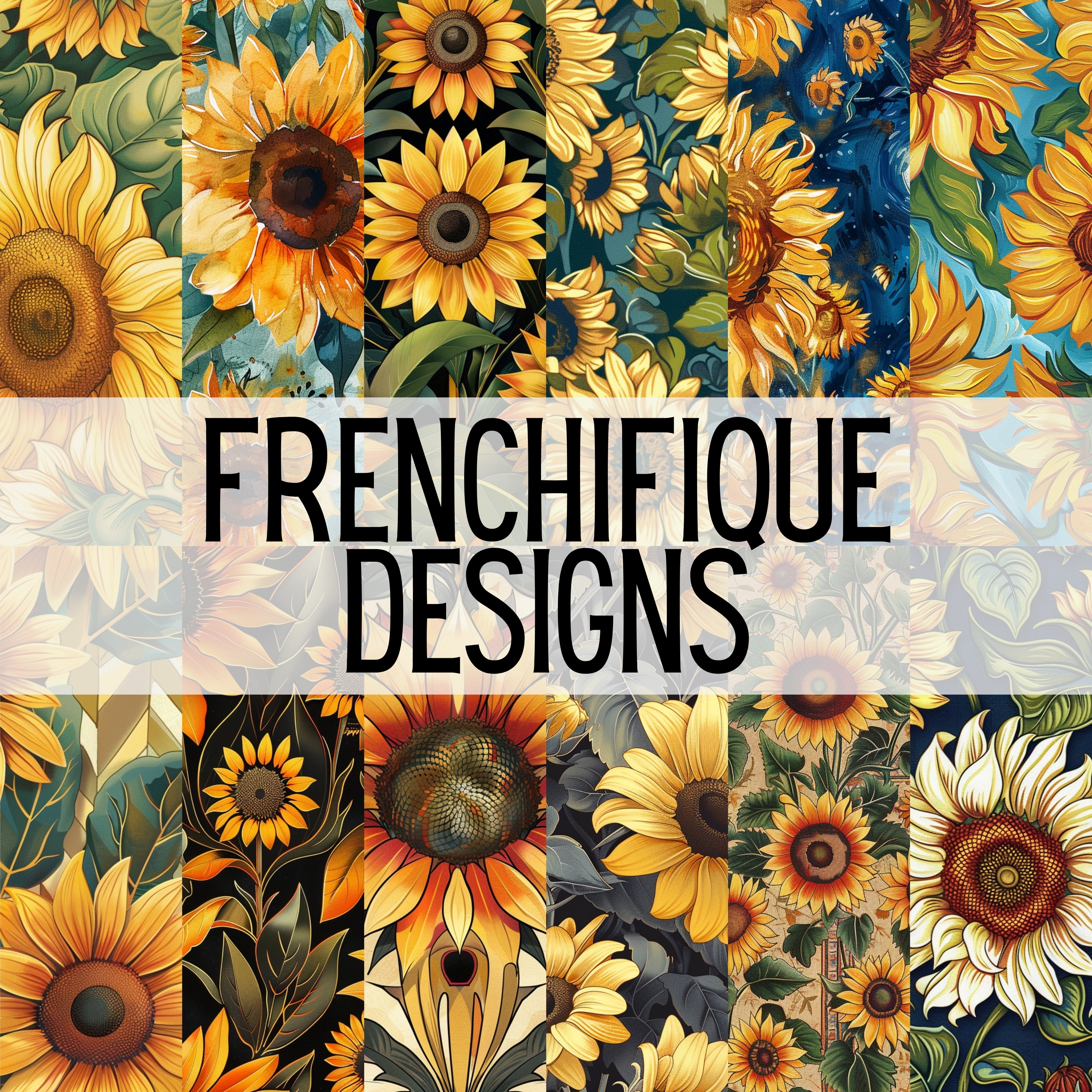 SUN-KISSED SUNFLOWERS Seamless Digital Papers