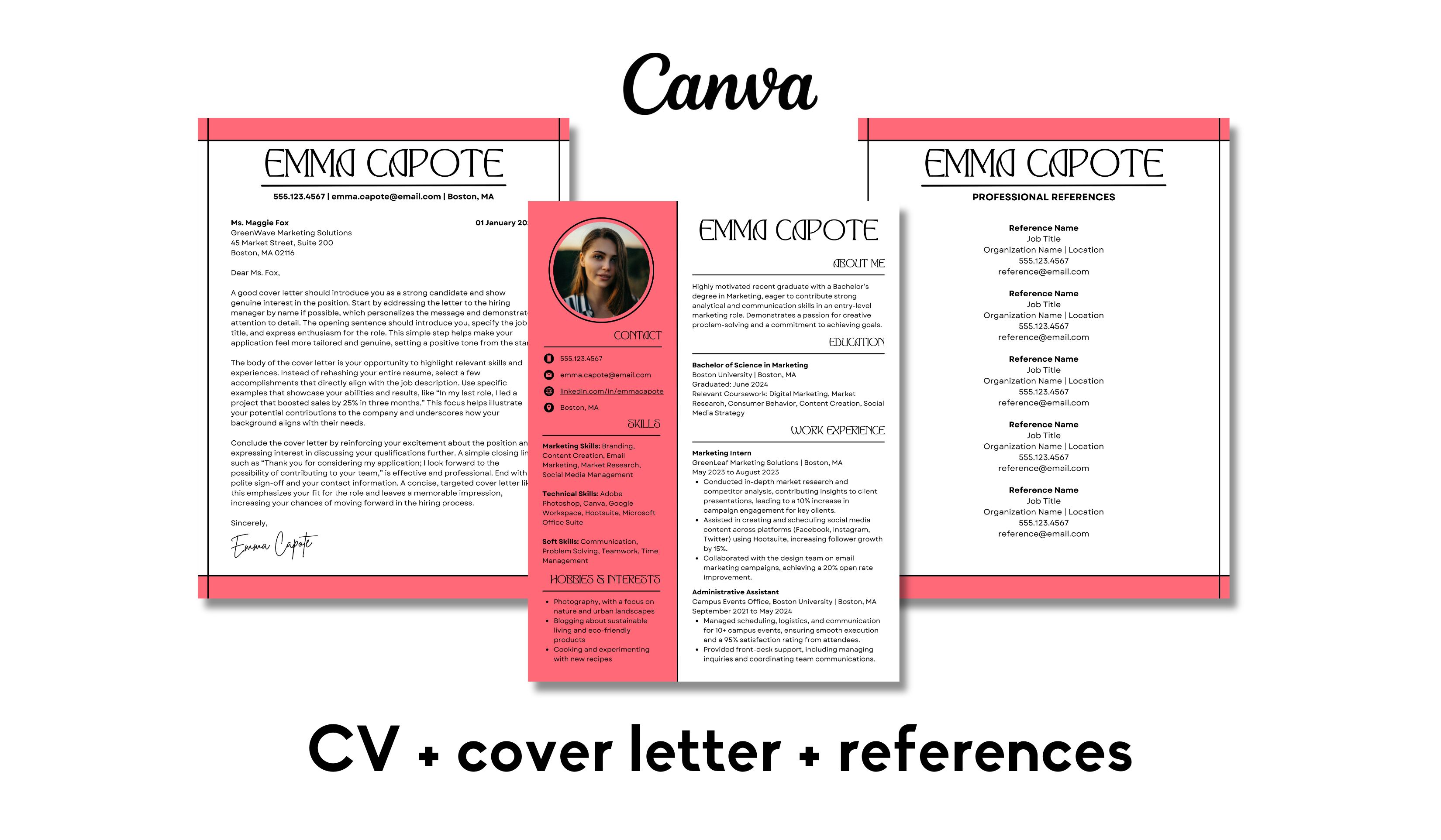 ATS-Friendly Canva Résumé Template | EMMA CAPOTE KIT