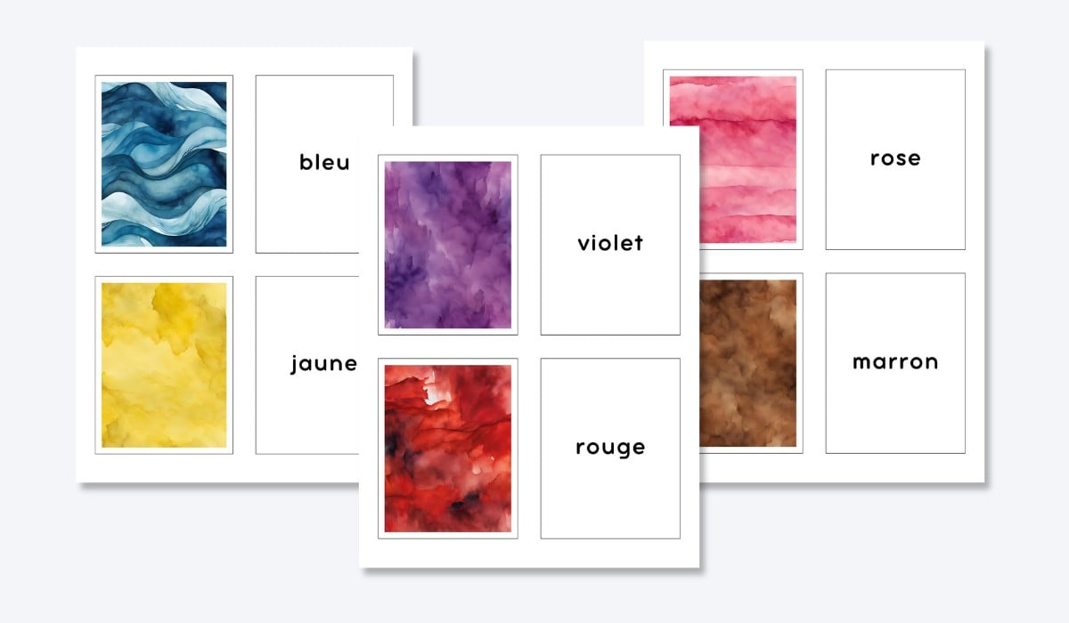 FRENCH COLOR FLASHCARDS
