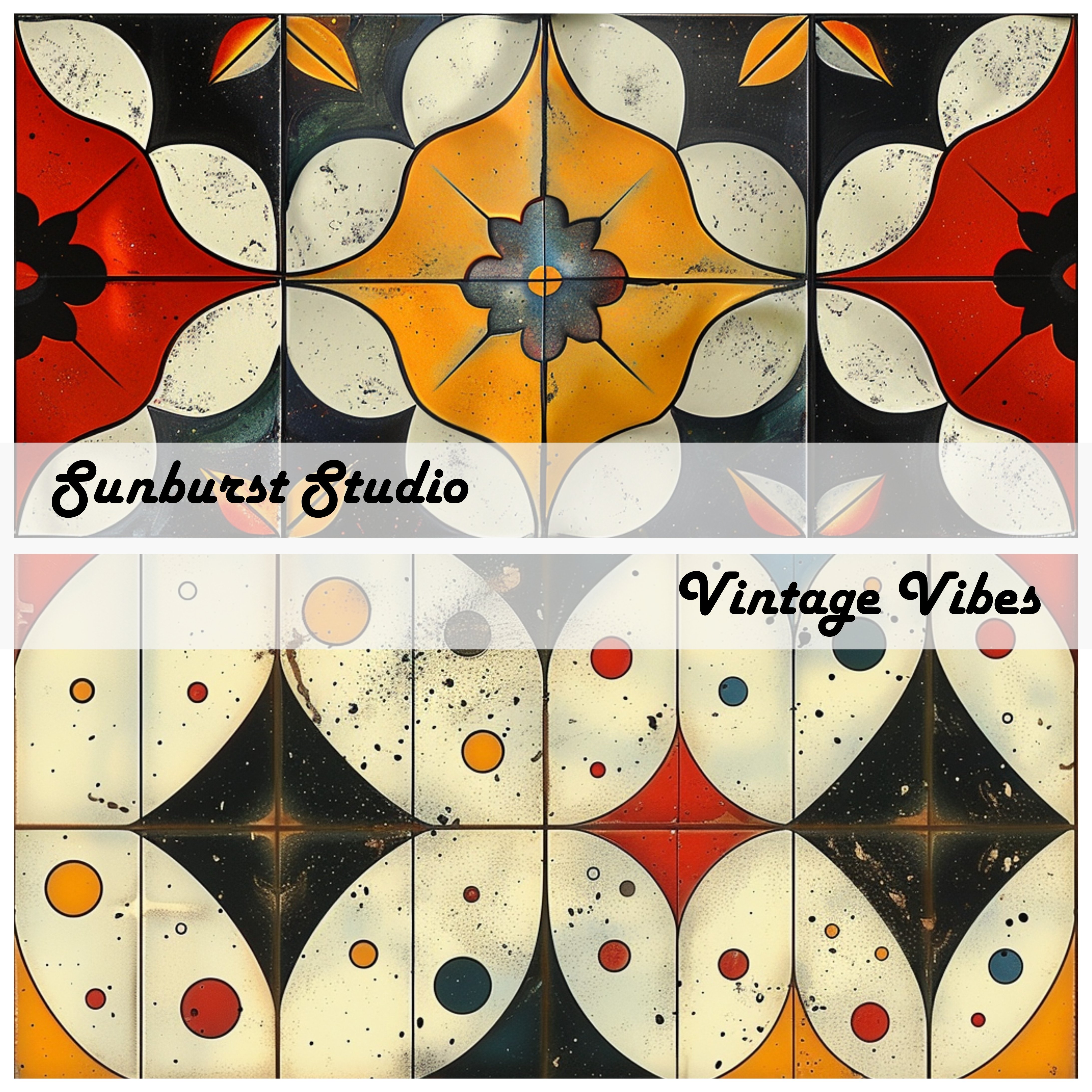 RETRO LINOLEUM Seamless Digital Paper Bundle