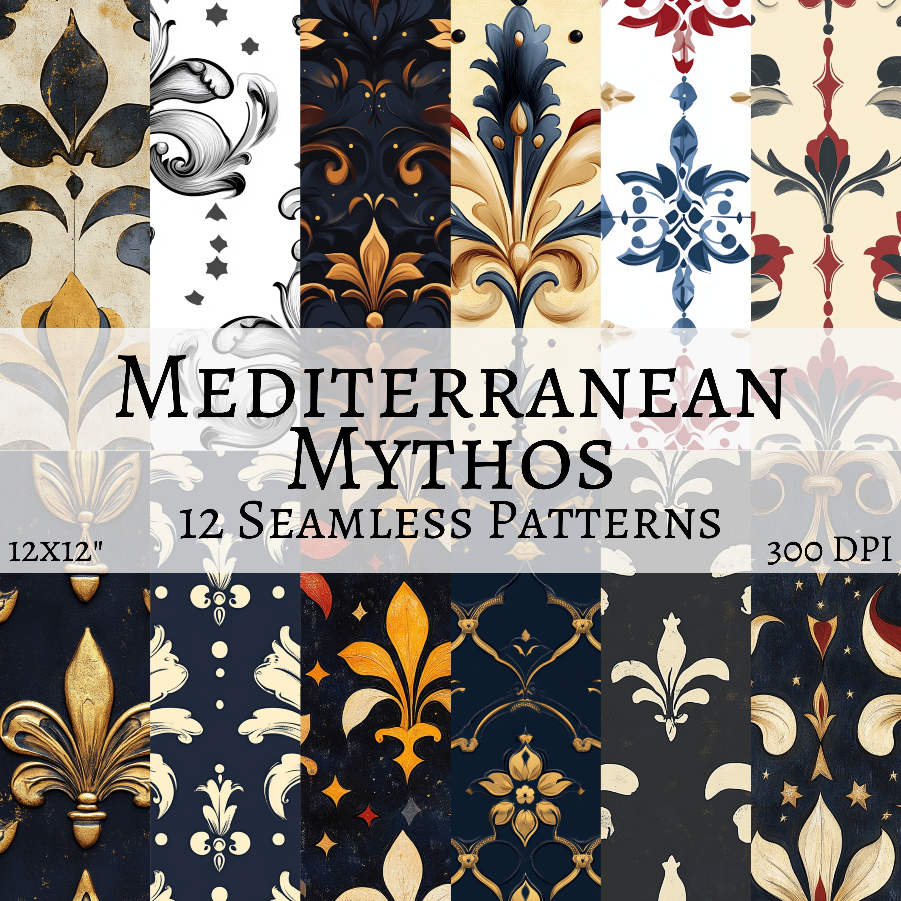 MEDITERRANEAN MYTHOS Seamless Digital Paper Bundle