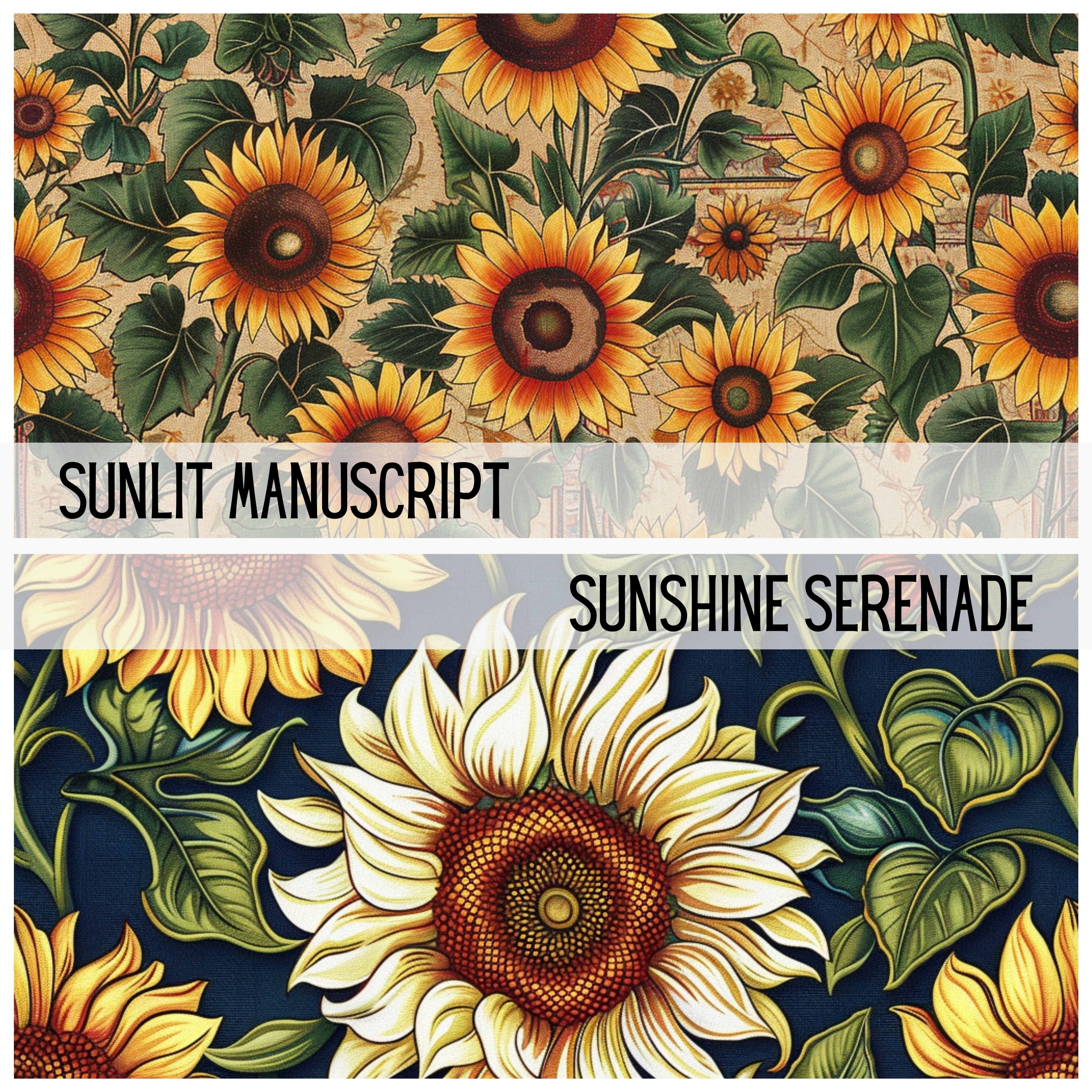 SUN-KISSED SUNFLOWERS Seamless Digital Papers