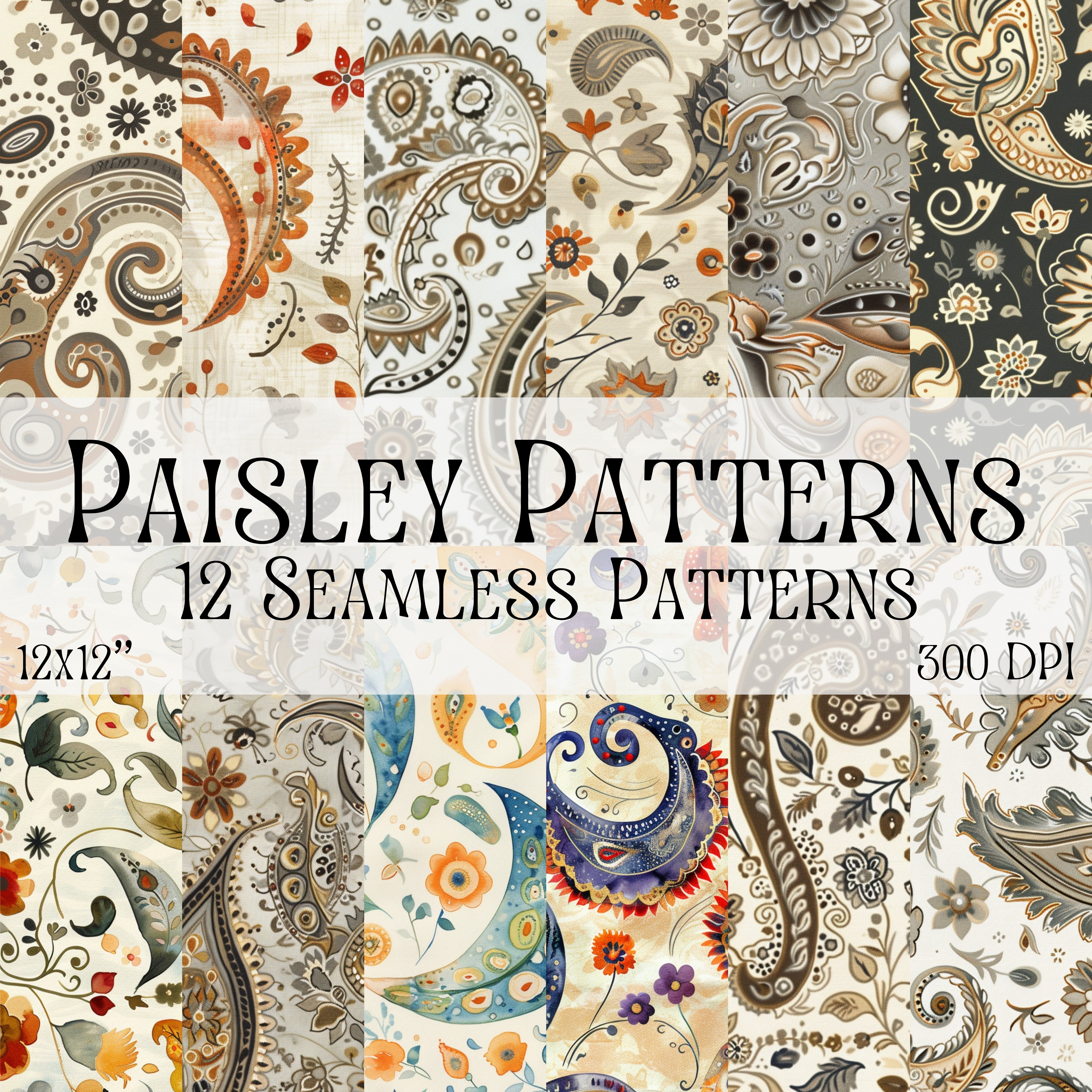 PAISLEY PATTERNS Seamless Digital Papers