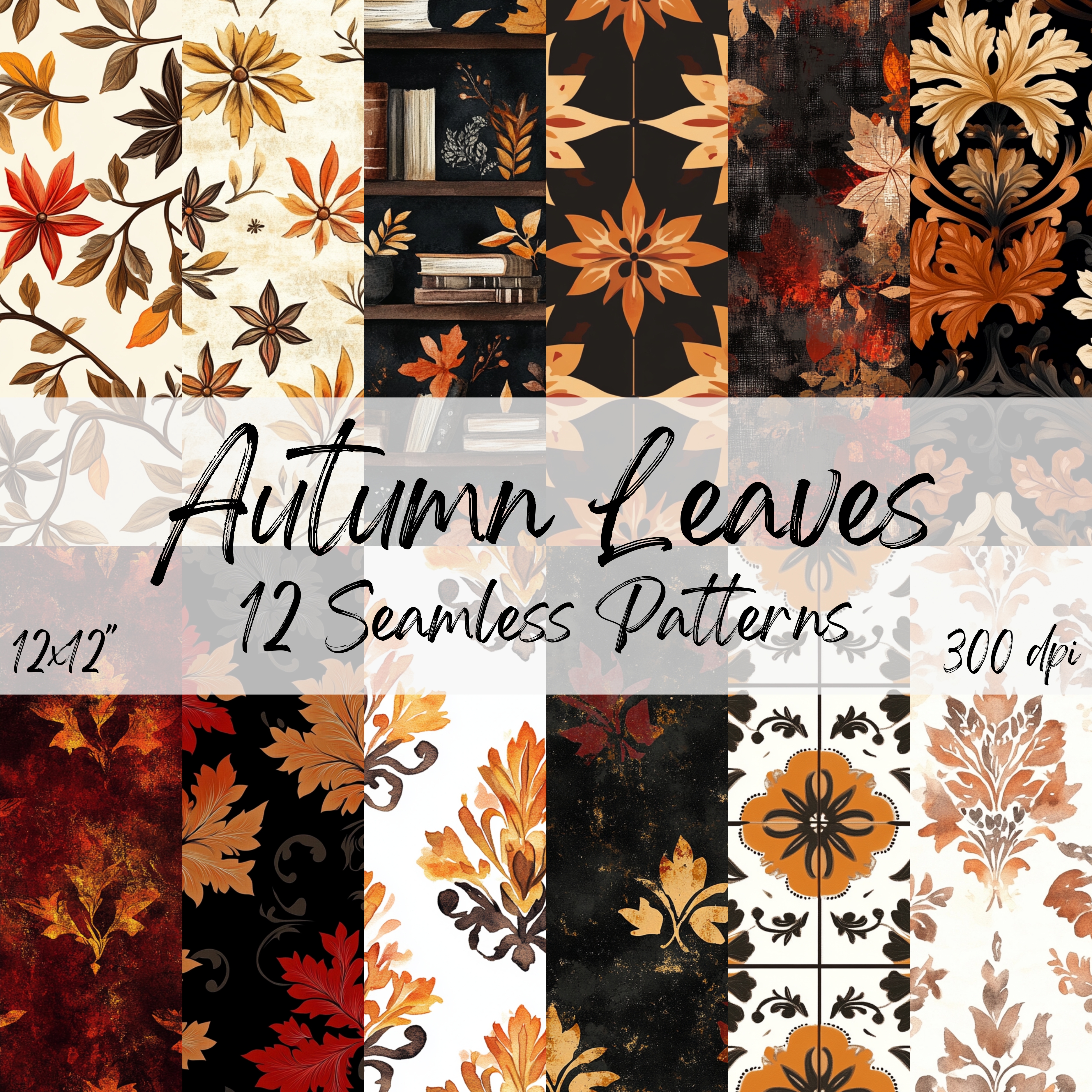 AUTUMN LEAVES Seamless Digital Papers