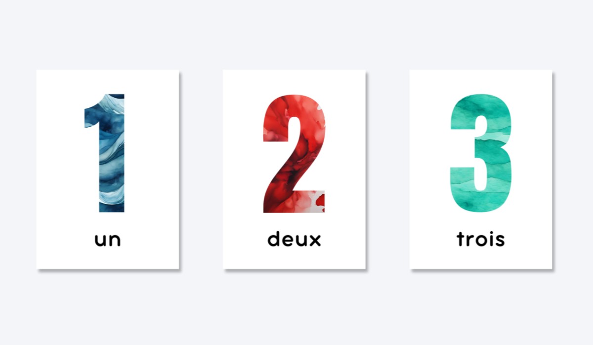 FRENCH 0-10 NUMBER FLASHCARDS