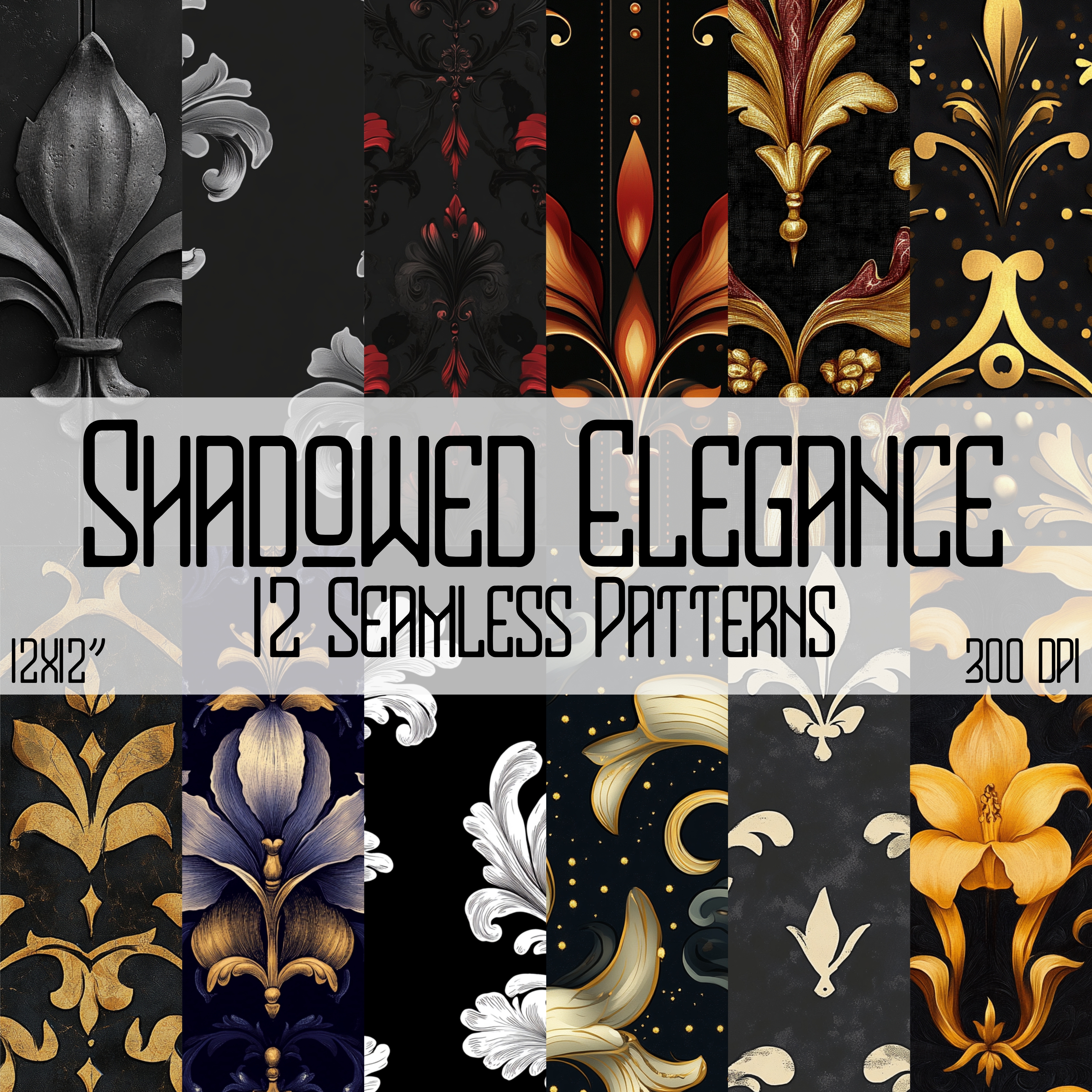 SHADOWED ELEGANCE Seamless Digital Papers