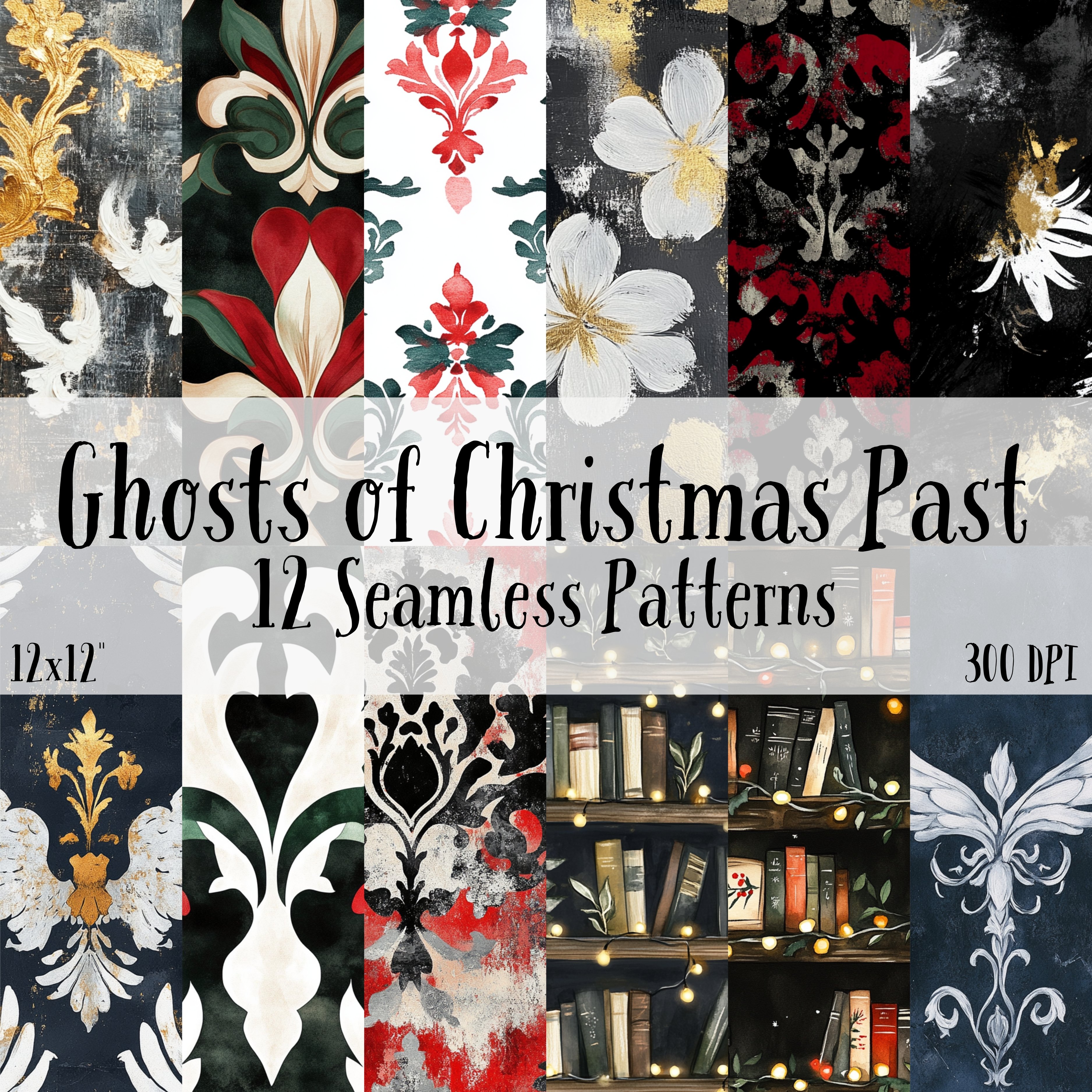 GHOSTS OF CHRISTMAS PAST Seamless Digital Papers