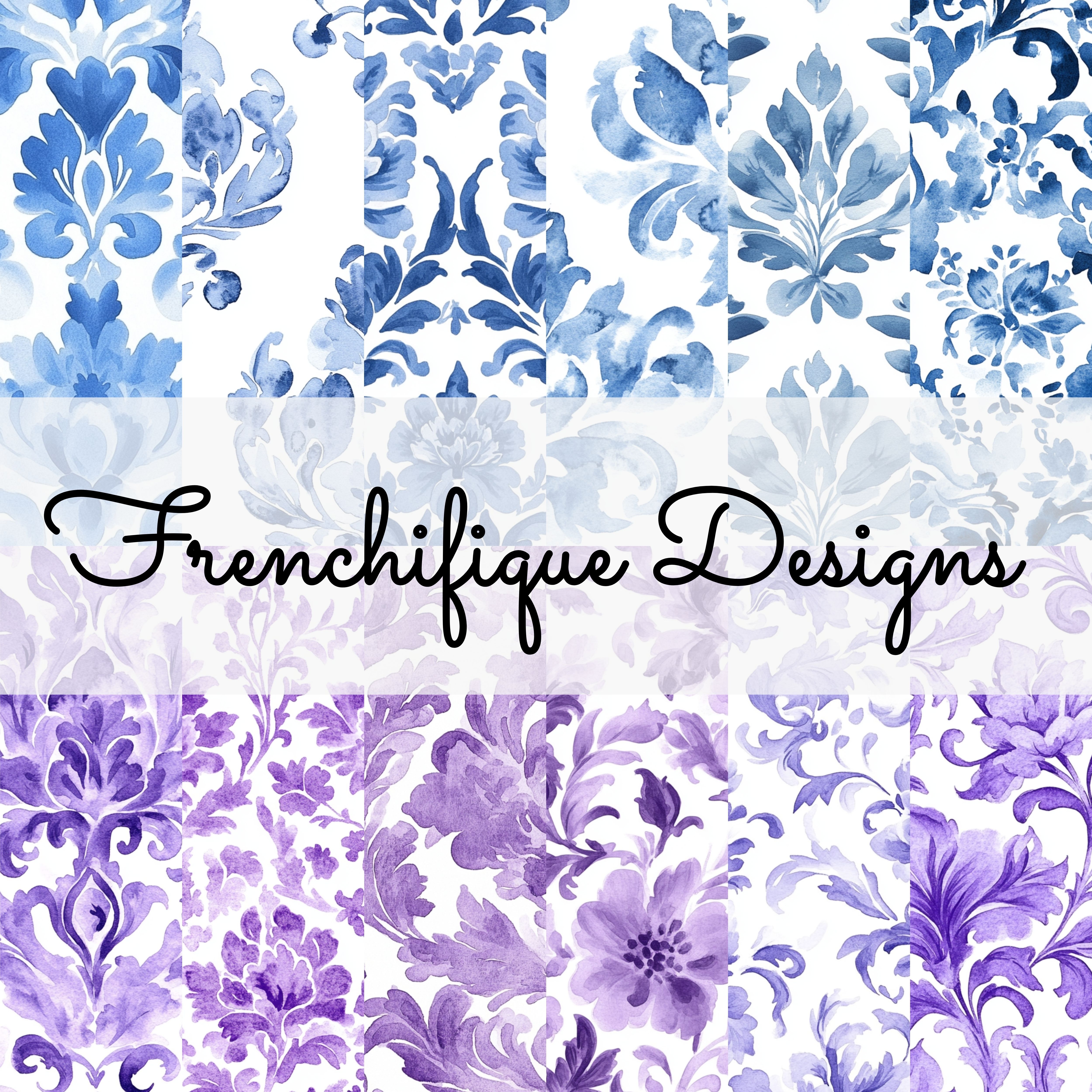 MYSTIC TOILE DE JOUY Seamless Digital Paper Bundle