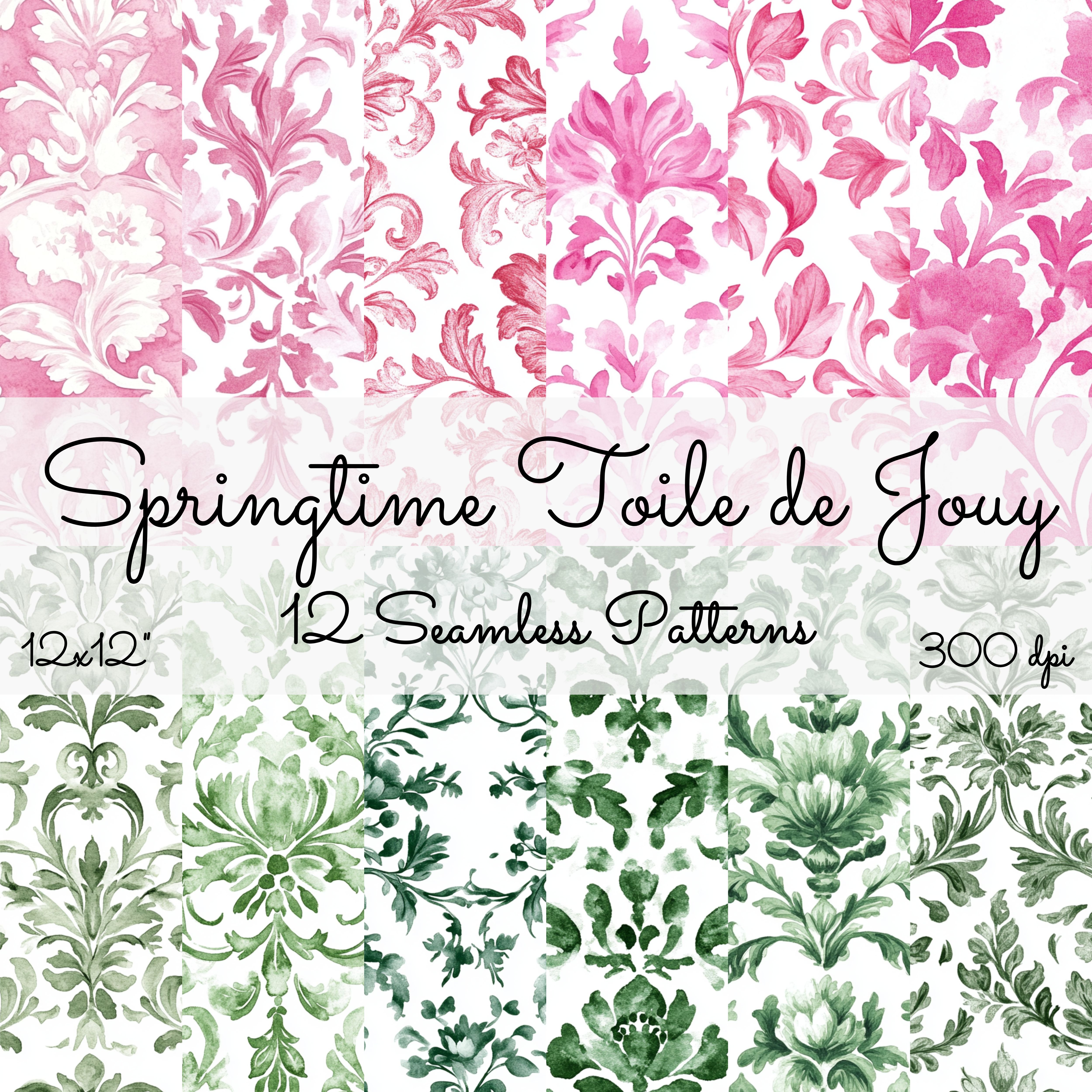 SPRINGTIME TOILE DE JOUY Seamless Digital Papers